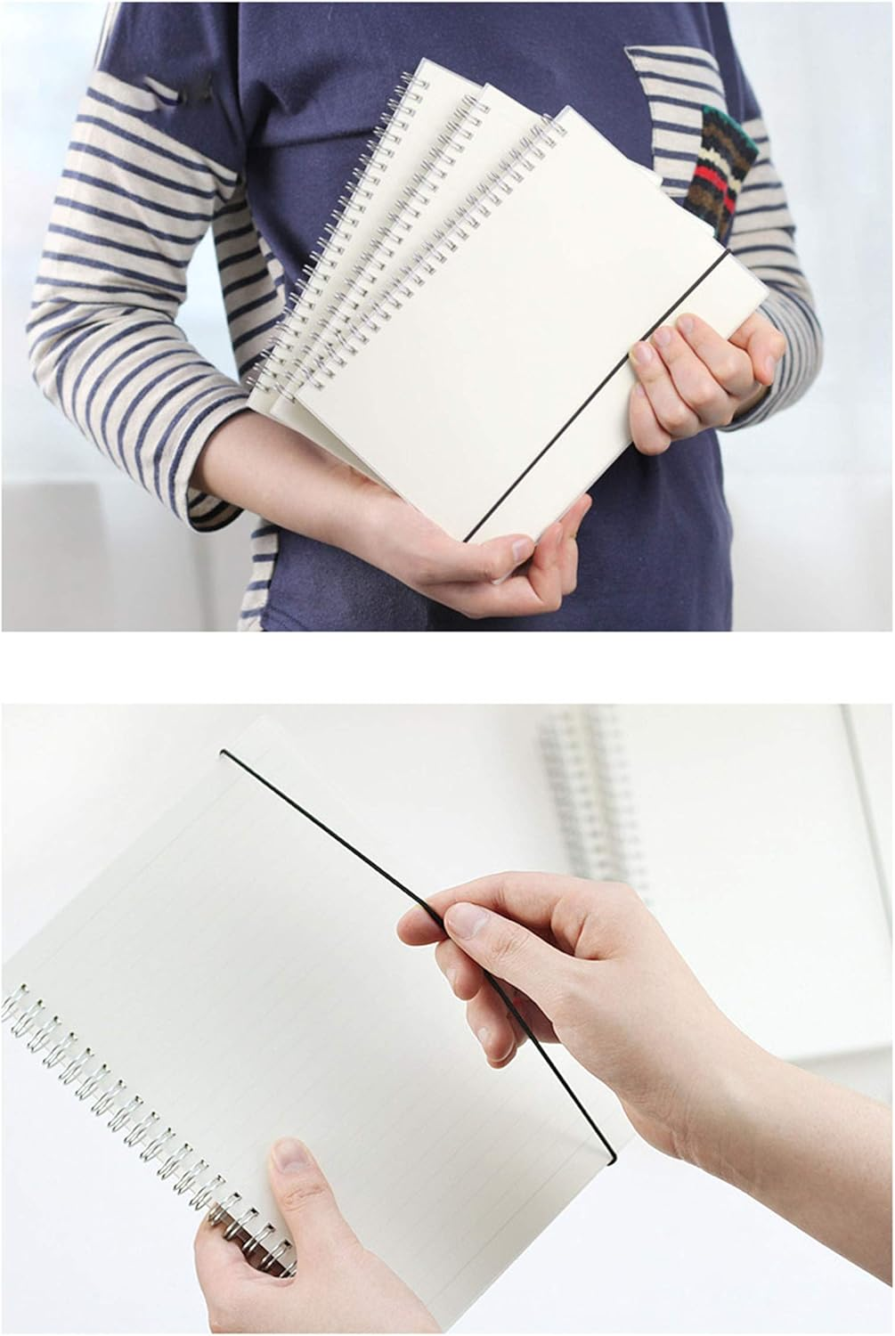 Yansanido Spiral Notebook, 4 Pcs 10.1 Inch X 7.6 Inch B5 Thick Plastic Translucent Frosting Hardcover Dot Paper 80 Sheets -160 Pages Journals for Study and Notes (B5 7.3"X 10"-Dot Grid 4Pcs) - A6 2.5"X5.5"-Blank 2Pcs image number 6