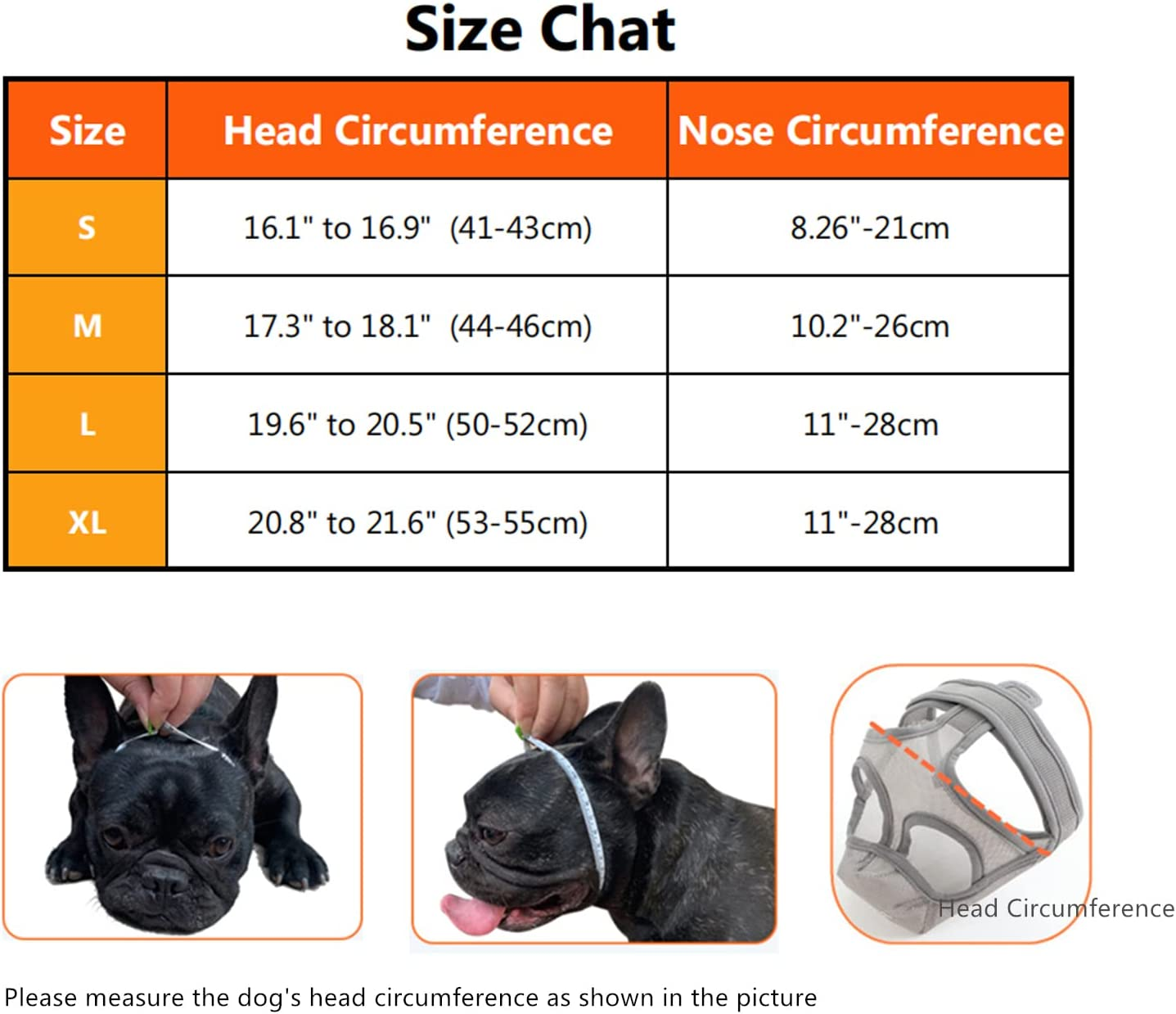 Short Snout Dog Muzzle - Adjustable Breathable Mesh for Bulldogs, Anti-Biting and Training, Can Stick Out Tongue and Drink Water (S 15.3"-16.1", Grey) image number 5