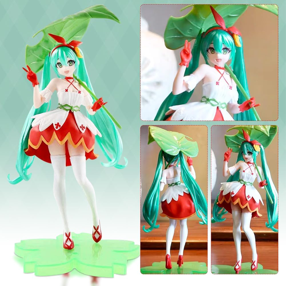 Hatssunes Miku Anime Figures Character Model Statue Action Figure Figure 12.5 Cm Cartoon Game Figure Toy Ornaments, Desktop Decorations (Green) image number 2