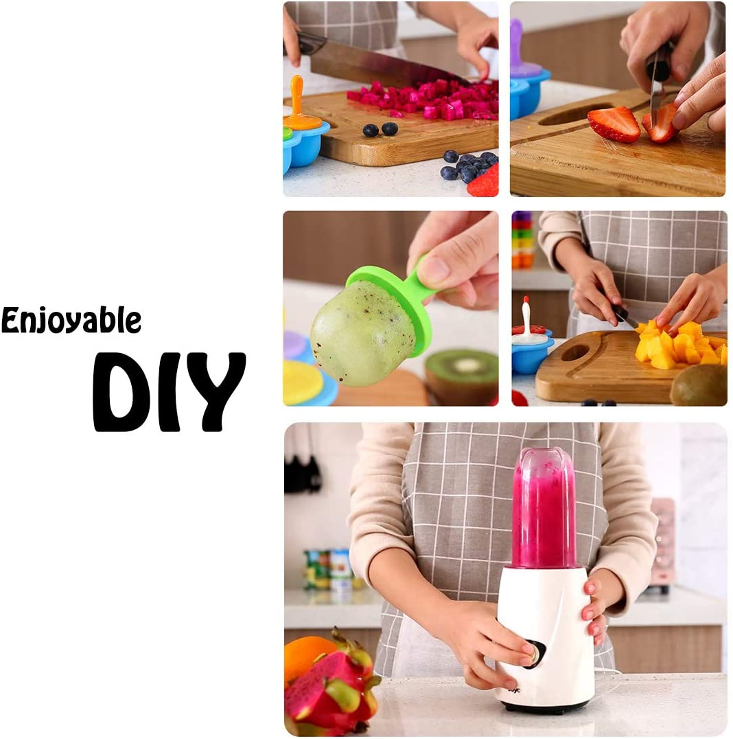 Blue Silicone Popsicle Molds Mini 7-Cavity Ice Pop Molds Food Grade Non-Stick Popsicle Molds image number 1