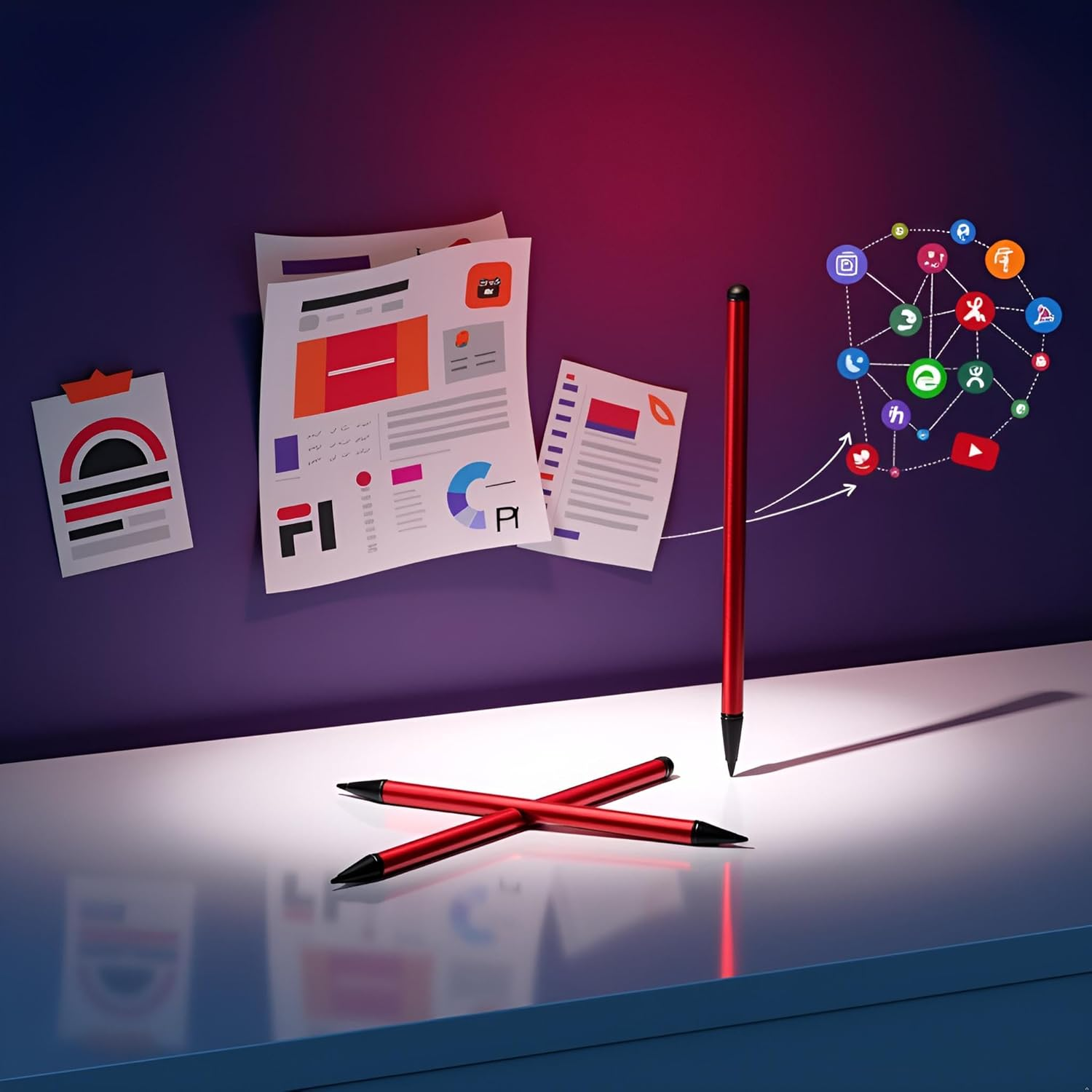 Red Stylus Pens for Touch Screens,Universal Fine Point Pencil for Phone/Ipad/Samsung/Android/Tablet and Other Touch Screens,Precision Stylus for All Universal Touch Screen Devices Accessories