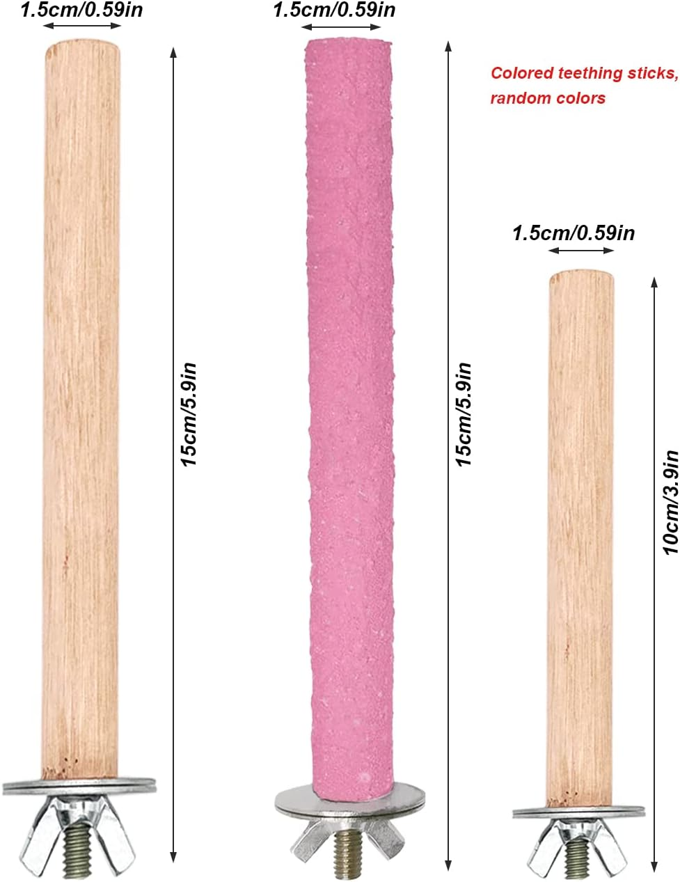 10 PCS Bird Perch, Bird Stand Toy Set Natural Wood Parrot Stand Branch Parakeet Toys Stick Exercise Bird Cage Accessories for Budgies Love Birds Finches Small Bird Toys