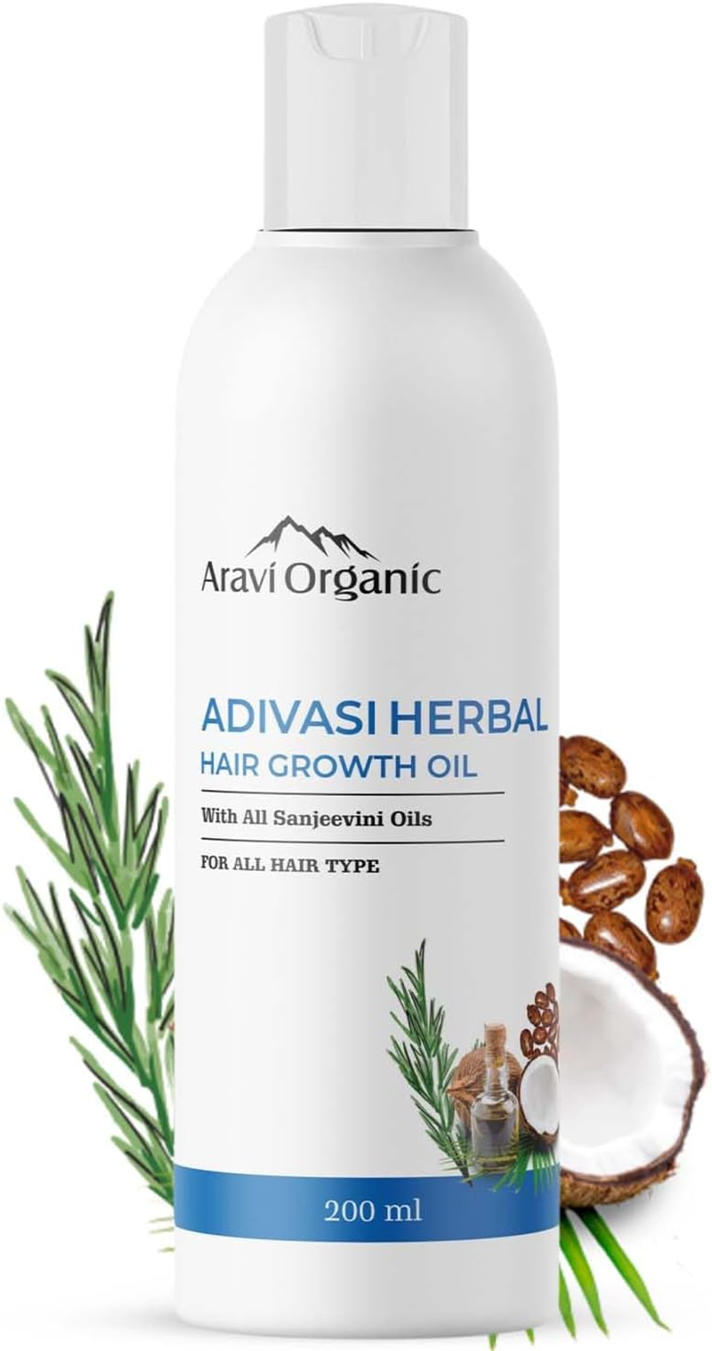 Aravi Organic Adivasi Herbal Hair Growth Oil | Controls Hairfall | Strong and Healthy Hair | Repairs Frizzy Hair | Scalp Nourishment | Helps Hair Thickening | 200Ml image number 4