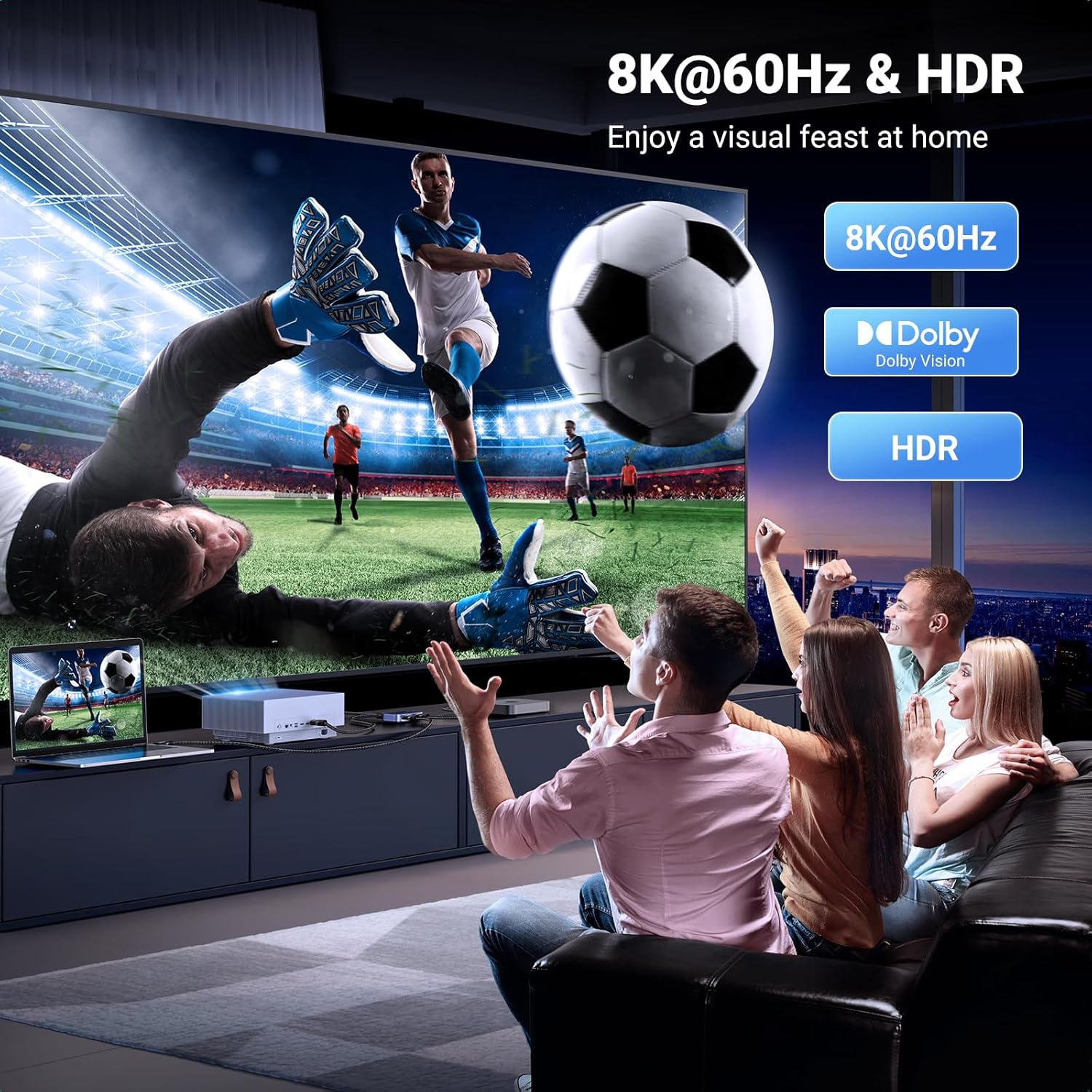 UGREEN HDMI 2.1 Switch 8K@60Hz 2 in 1 Out Supports 3D, CEC, HDR, Dolby AC High Speed 48Gbps 4K@120Hz Converter Compatible with PS5/PS4 Fire Stick Xbox Apple TV Blu-Ray Player image number 4