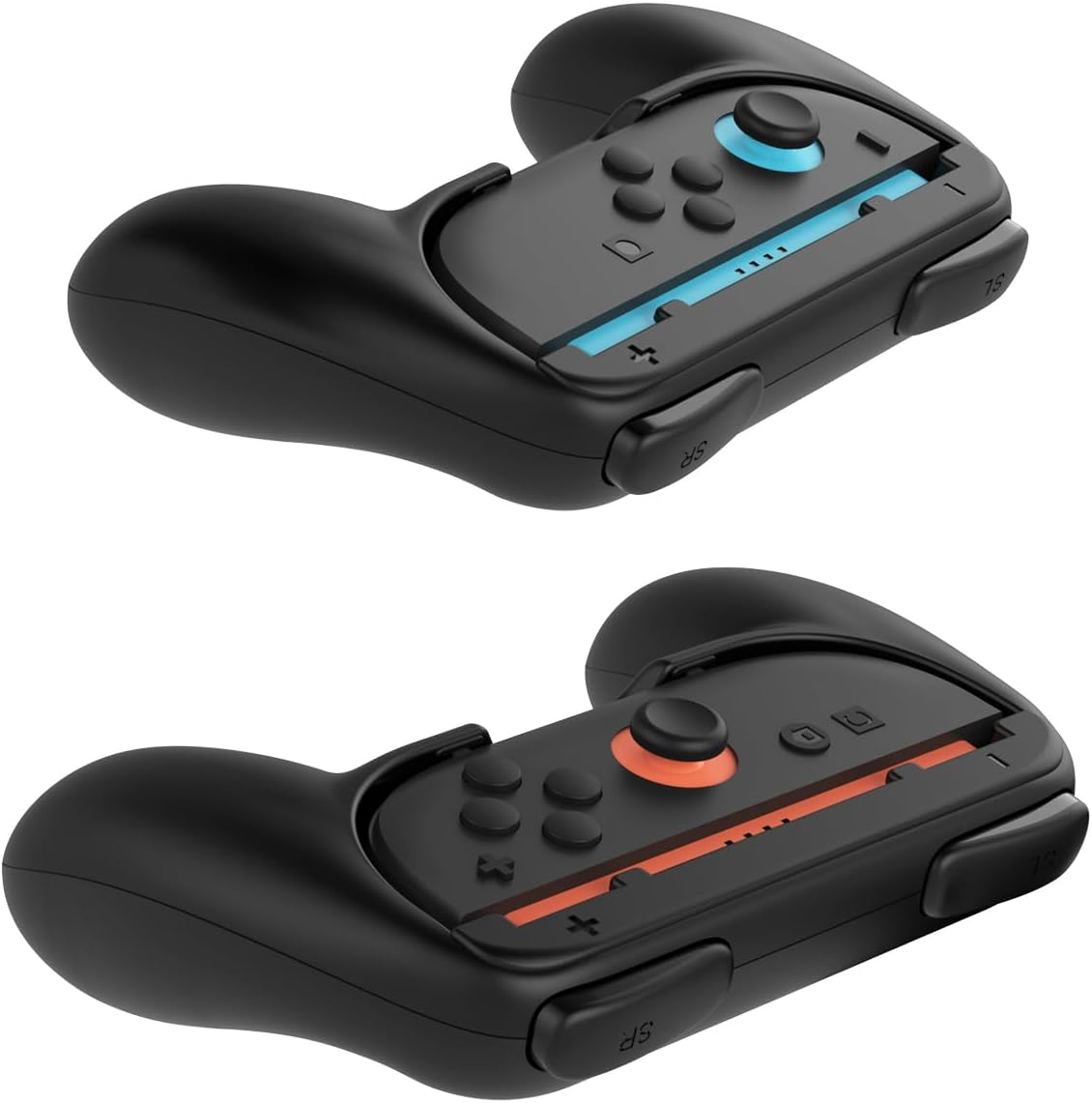 Grip for Nintendo Switch 2 Joyc Ons, [Ergonomic Design] Wear-Resistant Comfort Game Controller Handle Kit for Nintendo Switch 2 Joy-C on (2-Pack) (Black) image number 1