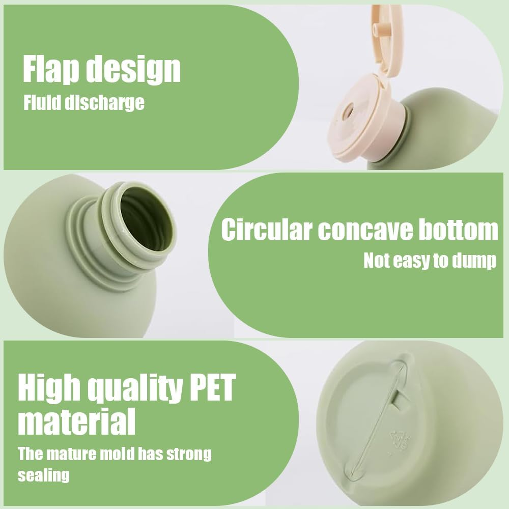 Plastic Squeeze Bottles with Flip Cap and Pump, 2Pcs Empty Squeeze Bottles with Flip Cap, Refillable Travel Bottles Shampoo Pump Bottles, Shampoo and Conditioner Bottles Travel Containers, 300Ml image number 6