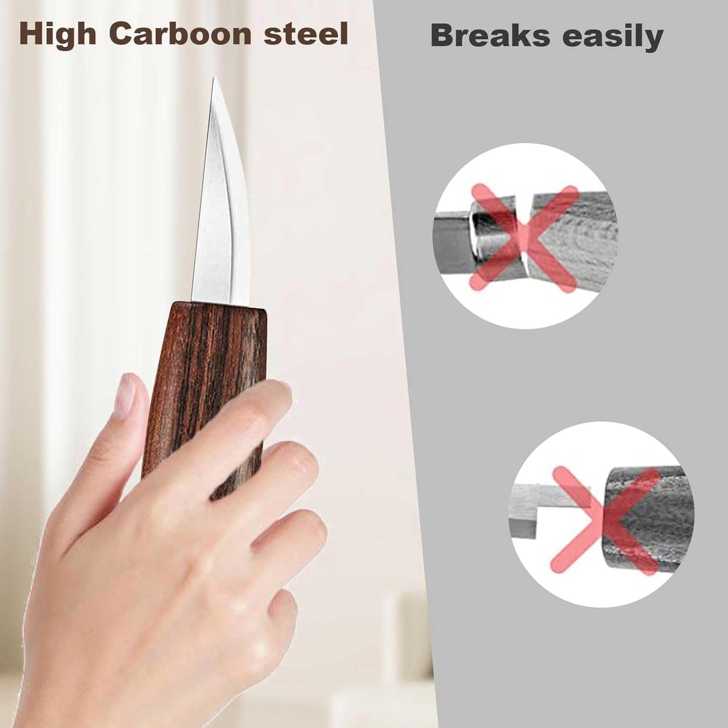 13 Pcs Wood Carving Kit, Wood Carving Tool Set Contains Wood Carving Tools Including Walnut Wood Carving Knife, Cut Resistant Gloves, Whittling Kit for Beginners image number 6