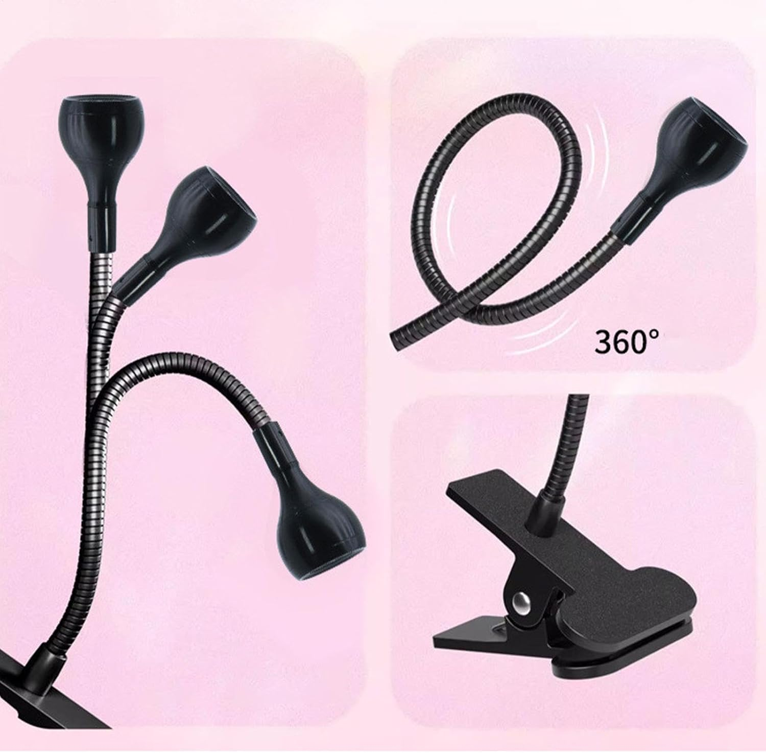 Gooseneck Nail Lamp,Gooseneck LED Nail Light for Gel Nails, Clamp Nail Lamp - USB Manicure Dryer Nail Accessories for Women Girls, Home Salon Use
