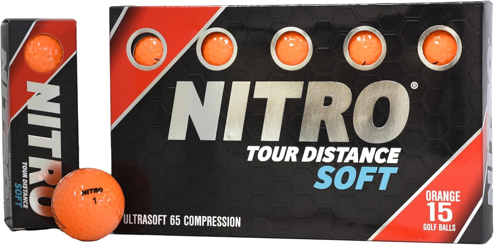 Nitro Tour Distance Soft Golf Balls [15-Ball]