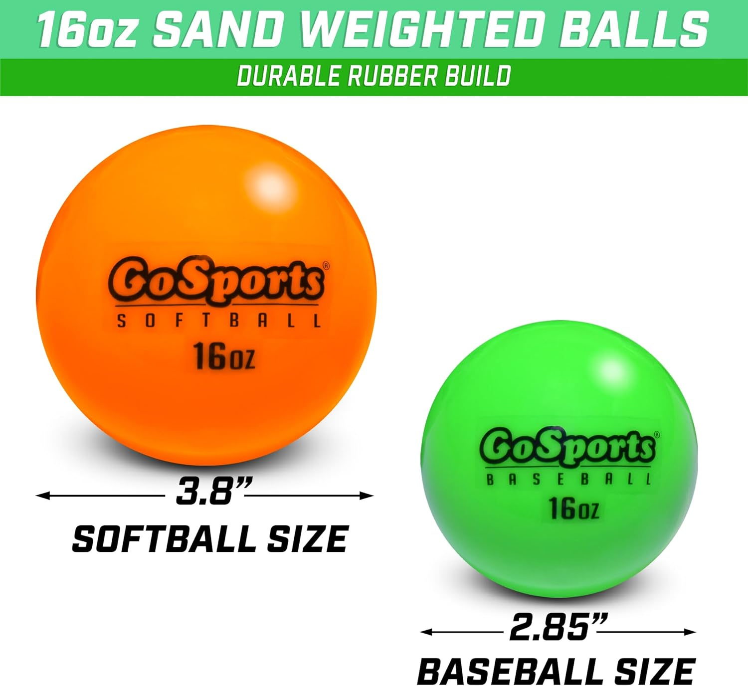 Gosports Weighted Training Balls - Hitting & Pitching Training for All Skill Levels - Improve Power and Mechanics, Choose Baseball or Softball image number 2