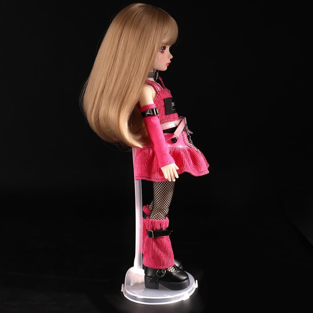 DACUAN 6 Pcs Transparent Doll Holder, Adjustable Doll Stand Support, Model Show Stands, Adjustable Action Figure Stand Barbie Accessories for 9-11 Inch Dolls image number 5