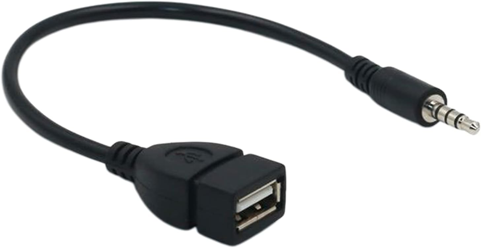 KESOTO AUX to USB 3.5Mm Male Aux Audio Plug to USB Female Converter Cable Cord Converter Cable, Black image number 4