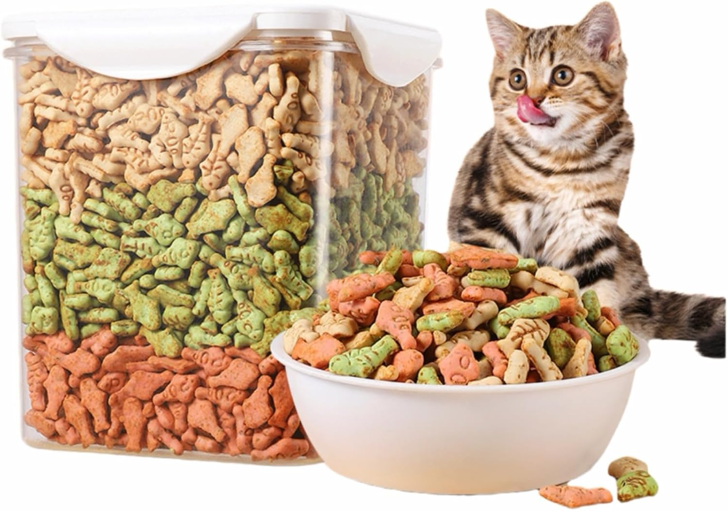 Natural Catnip Dental Care Cat Treats, Chicken and Tuna Flavor Healthy Cat Snacks, Training Biscuits Treats for Cats, Cat Grass Crunchy Fish Shape Adult Cat Biscuits (1000G, Mixed)