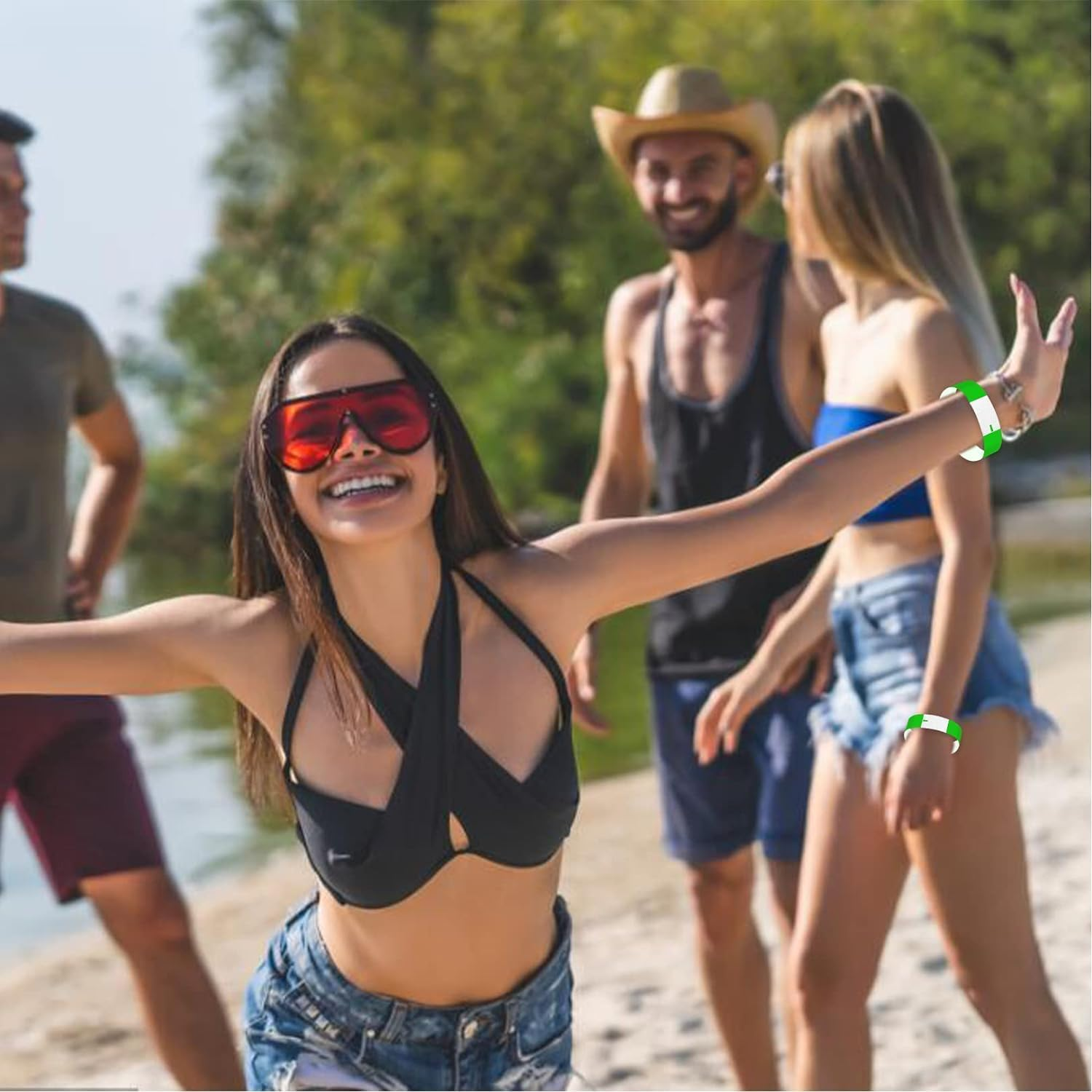 1000 Pieces Colorful Event ID Wristbands Colorful Tyvek Waterproof Paper Wristbands Party Wristbands Wristbands Bracelets for Events, Bars, Concerts. (100 Pieces) image number 3