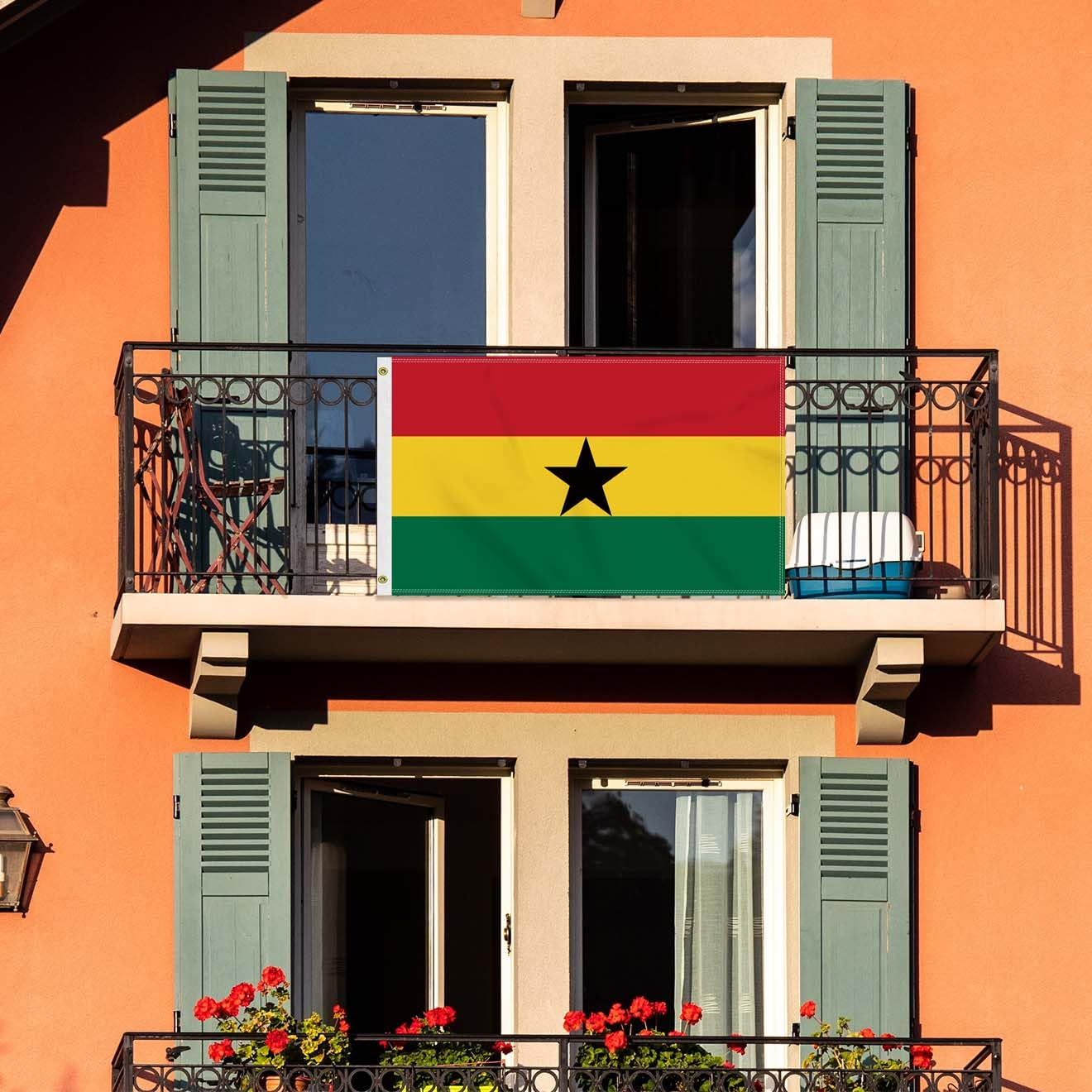 Large 3&times;5 FT Ghana Flag, Big Ghananian100D National Outdoor Banner,Decorgarden with Brass Gromment image number 3