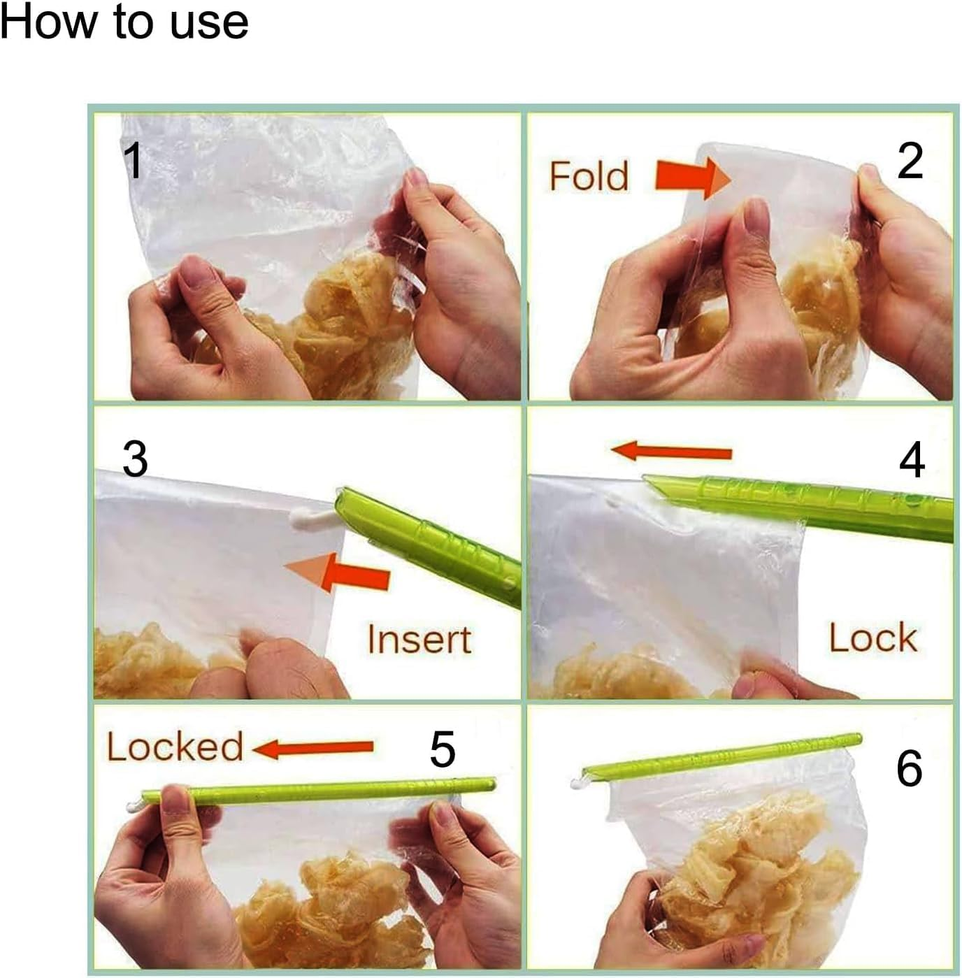 HIGHROCK Pack of 16 Sealing Clips for Bags,Bag Sealer Sticks, Kitchen Plastic Bag Clips, Sealing Clips, Reusable Sealing Sticks for Food Storage image number 2