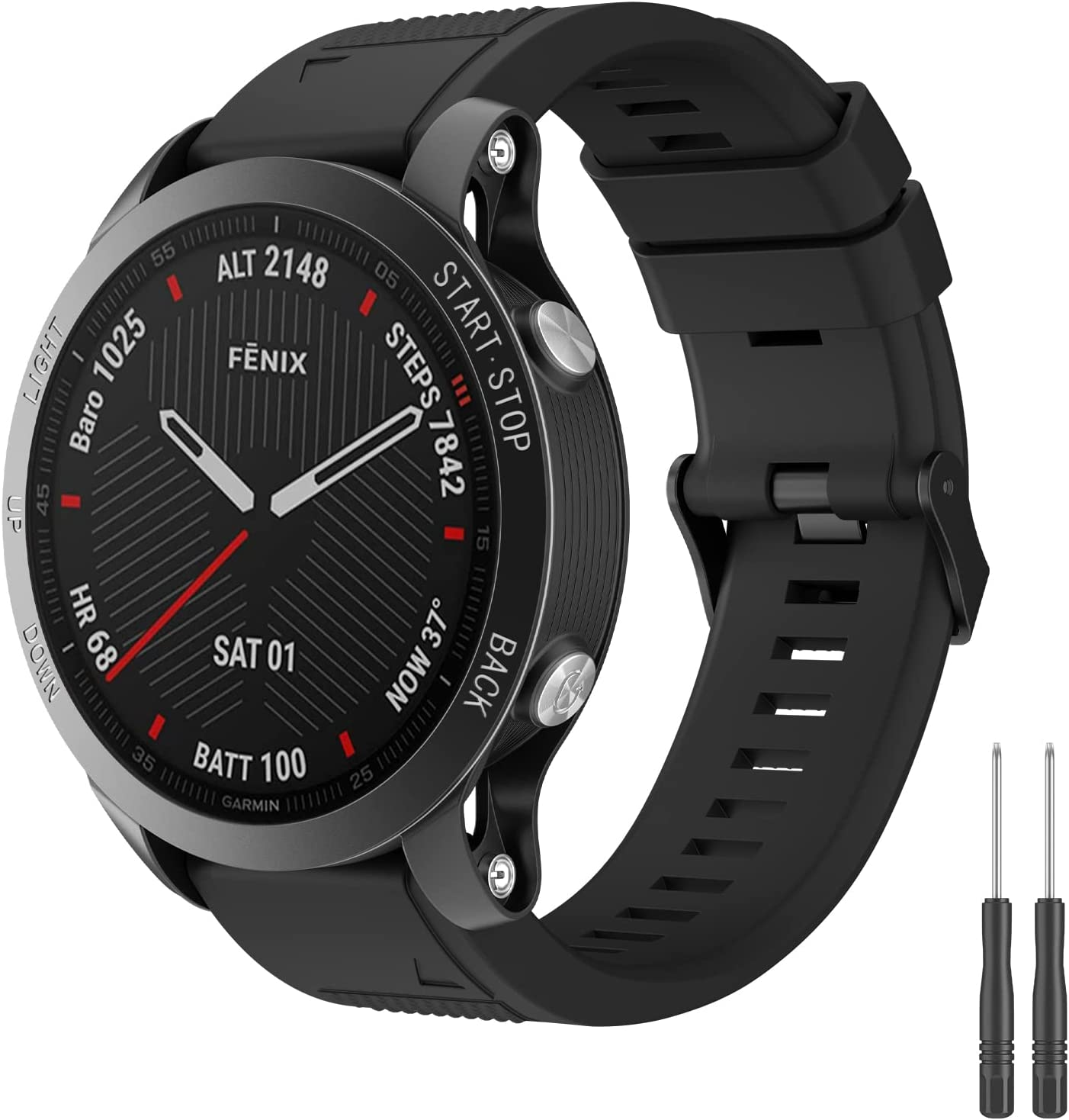 Sport Bands for Garmin Fenix 7 Band/Fenix 6 Band/Fenix 6 Pro/Fenix 5/Fenix 5 Plus/Instinct/Quatix 5/Forerunner 935/945/745, 22Mm Silicone Breathable Replacement Wristband Quick Release Strap for Garmin Fenix 7/Fenix 6/Approach S60/S62/Quatix 5 Sapphire/Forerunner 935 image number 6