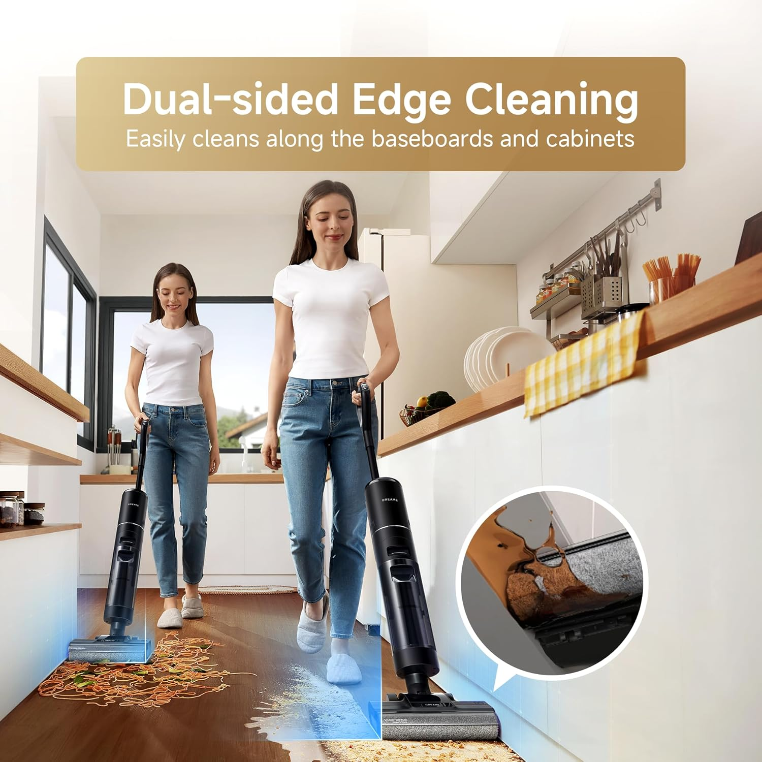 Dreame H12 Pro Cordless Wet Dry Vacuum Cleaner, Hot Air Drying, Self-Cleaning, Dual-Sided Edge Cleaning, Smart Messes Detection, 35Min Long Runtime, Smart Floor Washer for Hard Floors