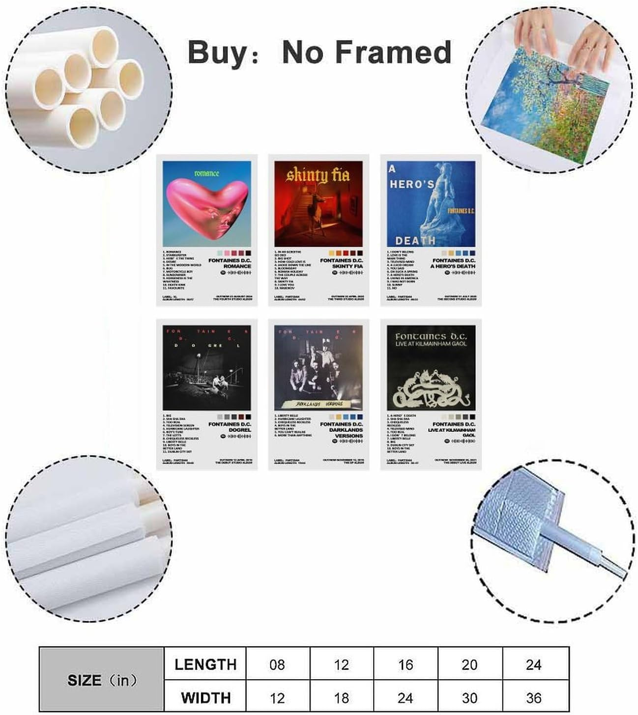 Fontaines Poster D.C. Band Music Album Poster a Set of 6 Canvas Posters Room Aesthetic Festival Family Bedroom Decor Wall Art Home08X12Inch(20X30Cm) Style-6 image number 2