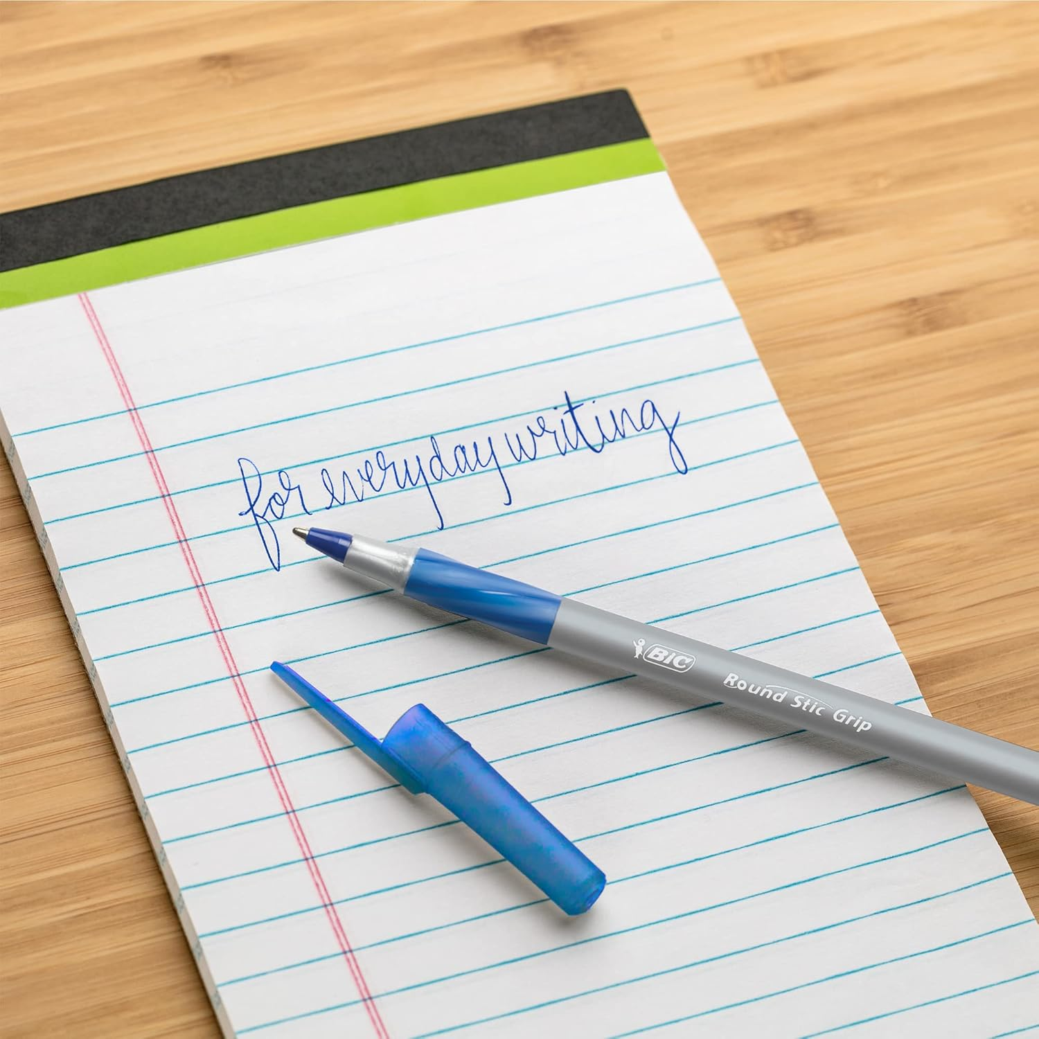 BIC round Stic Xtra Comfort Blue Ballpoint Pens, Medium Point (1.2Mm), 144-Count Pack of Bulk Pens, No. 1 Selling Ballpoint Pens - Black image number 4