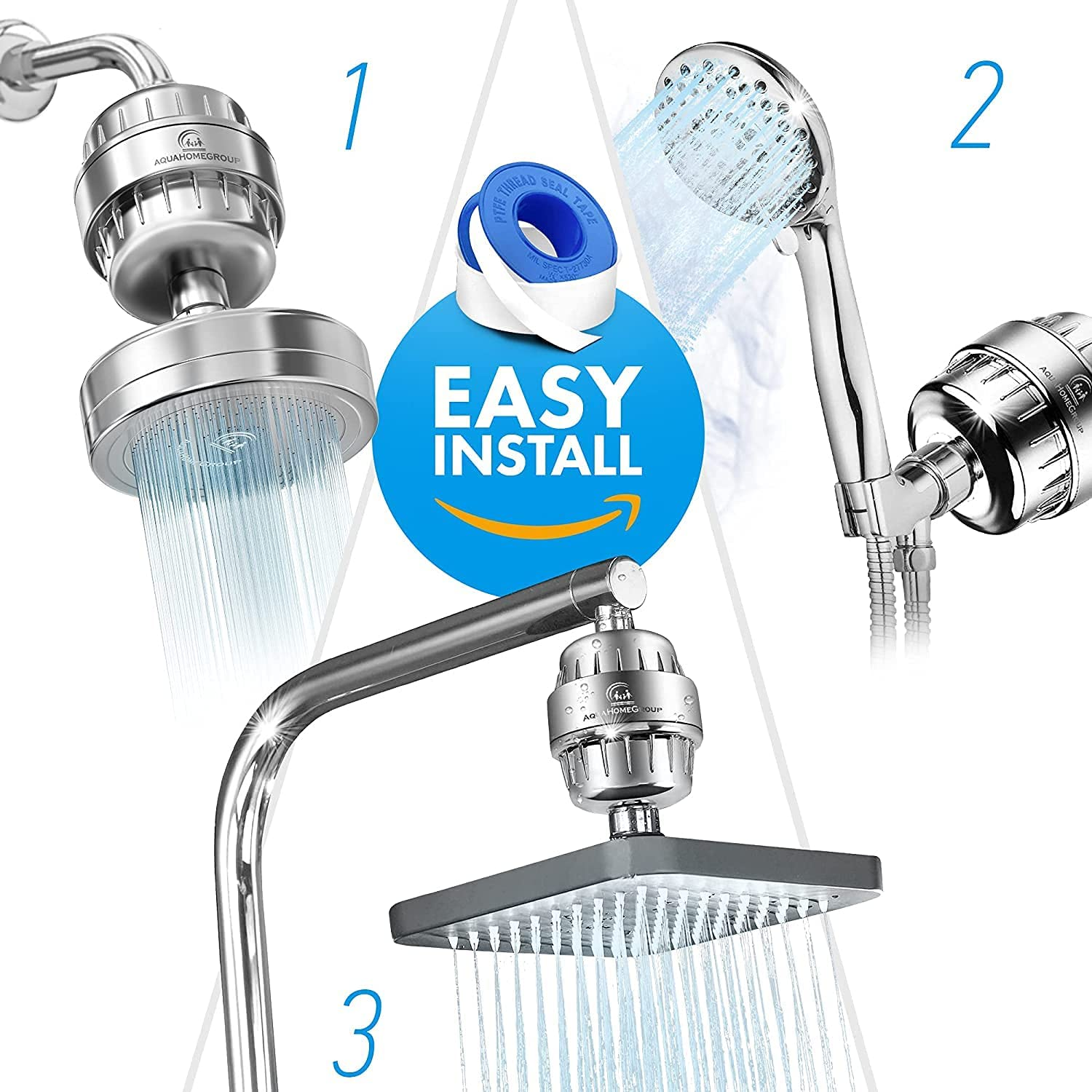 25 Stage Shower Filter with Vitamin C for Hard Water - High Output Shower Water Filter to Remove Chlorine and Fluoride - 2 Cartridges Included -Consistent Water Flow Showerhead Filter - Replacement Filter image number 6
