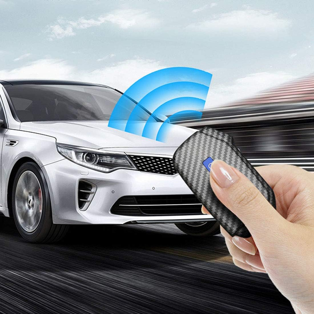 For Kia Key Fob Cover Protector Shell Keyless Remote Control Smart Key with Keychain Fit for Kia Ceed Cerato Forte NIRO Seltos Sorento Soul Sportage Telluride (Blue) image number 5