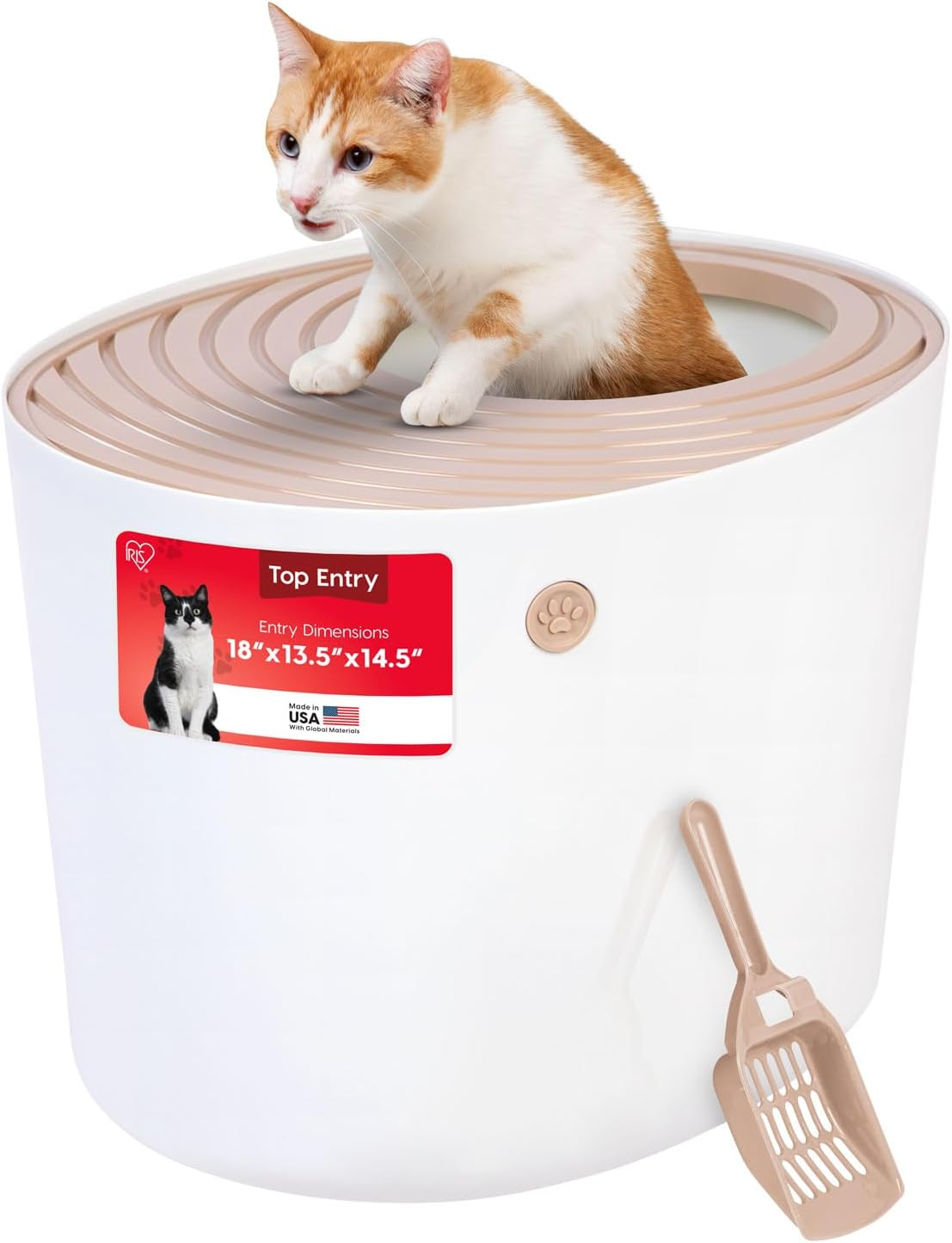 IRIS Top Entry Cat Litter Box, White