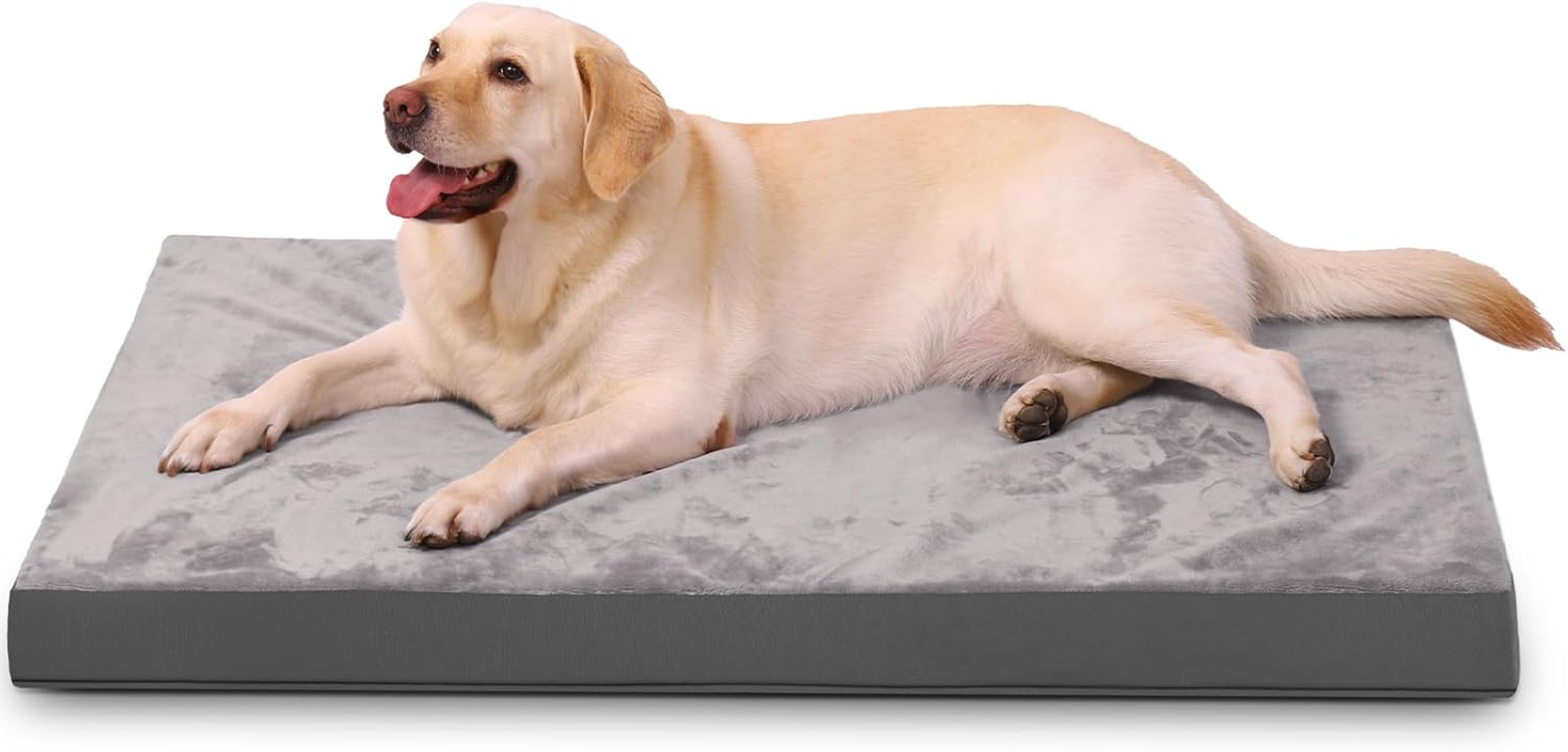 Dog Bed Mat, 47 * 29 * 3.5 Inch Pad for Medium Large Dogs with Removable Washable Cover, Waterproof Anti-Slip Orthopedic Sleeping Pad, Soft Surface and Multiple Sizes image number 1
