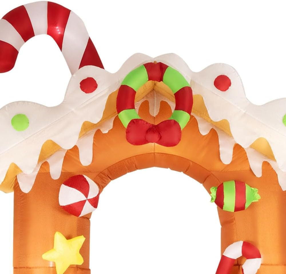 Santaco Christmas Inflatables Archway 3M Arch Door with LED Lights Self-Inflatable and Deflatable,Garden Holiday Decor Outdoor Xmas Party Decoration Multicolour 185Cm X 300Cm image number 6