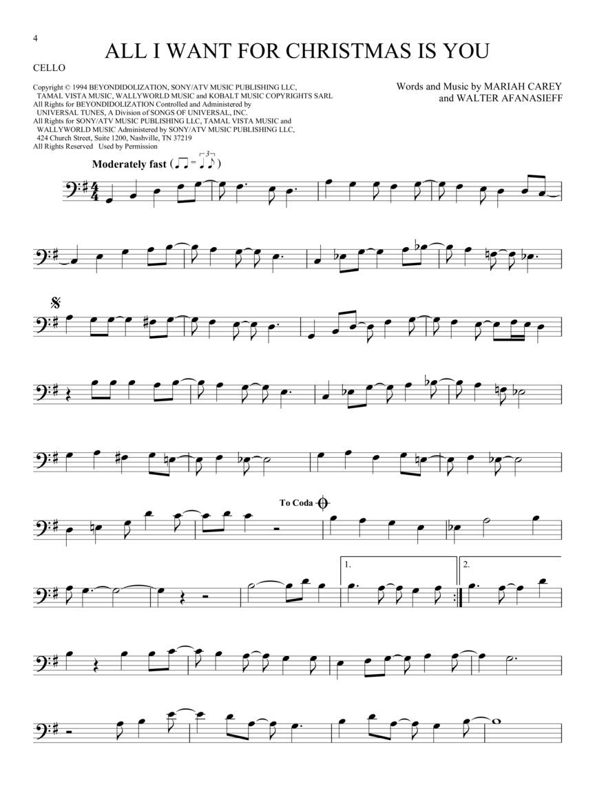 101 Christmas Songs Cello Sheet Music Songbook Holiday Classics for Beginners Intermediate Players Includes Silent Night Jingle Bells White Christmas Joy to the World: for Cello image number 6