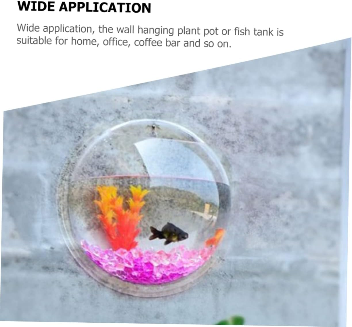 GANAZONO Wall-Mounted Acrylic Fish Bowl Planter Clear Hanging Plant Pot Decorative Tank for Home Decor Modern Hydroponic Container for Weddings and Parties image number 1