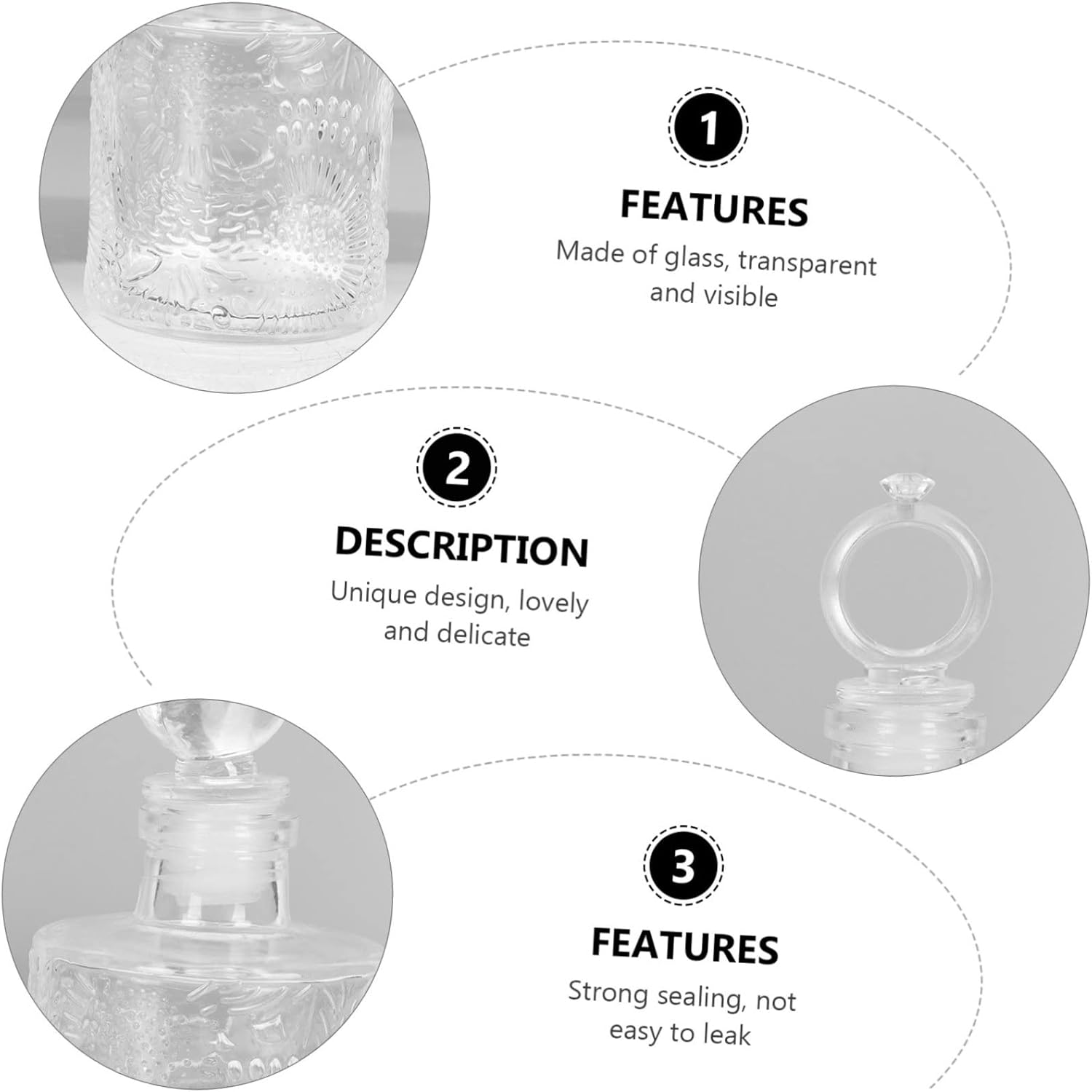 STOBAZA 2Pcs Aromatherapy Bottle Glass Bottle for Living Decor Retro Glass Perfume for Bathroom Storage image number 1
