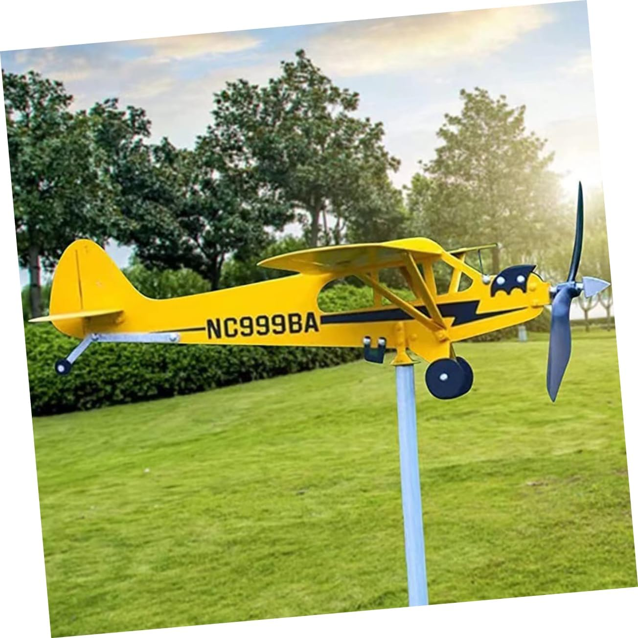 Farmhouse Weather Vane Metal Airplane Wind Direction Indicator for Structure Easy to Install Decorative Garden Decor image number 3