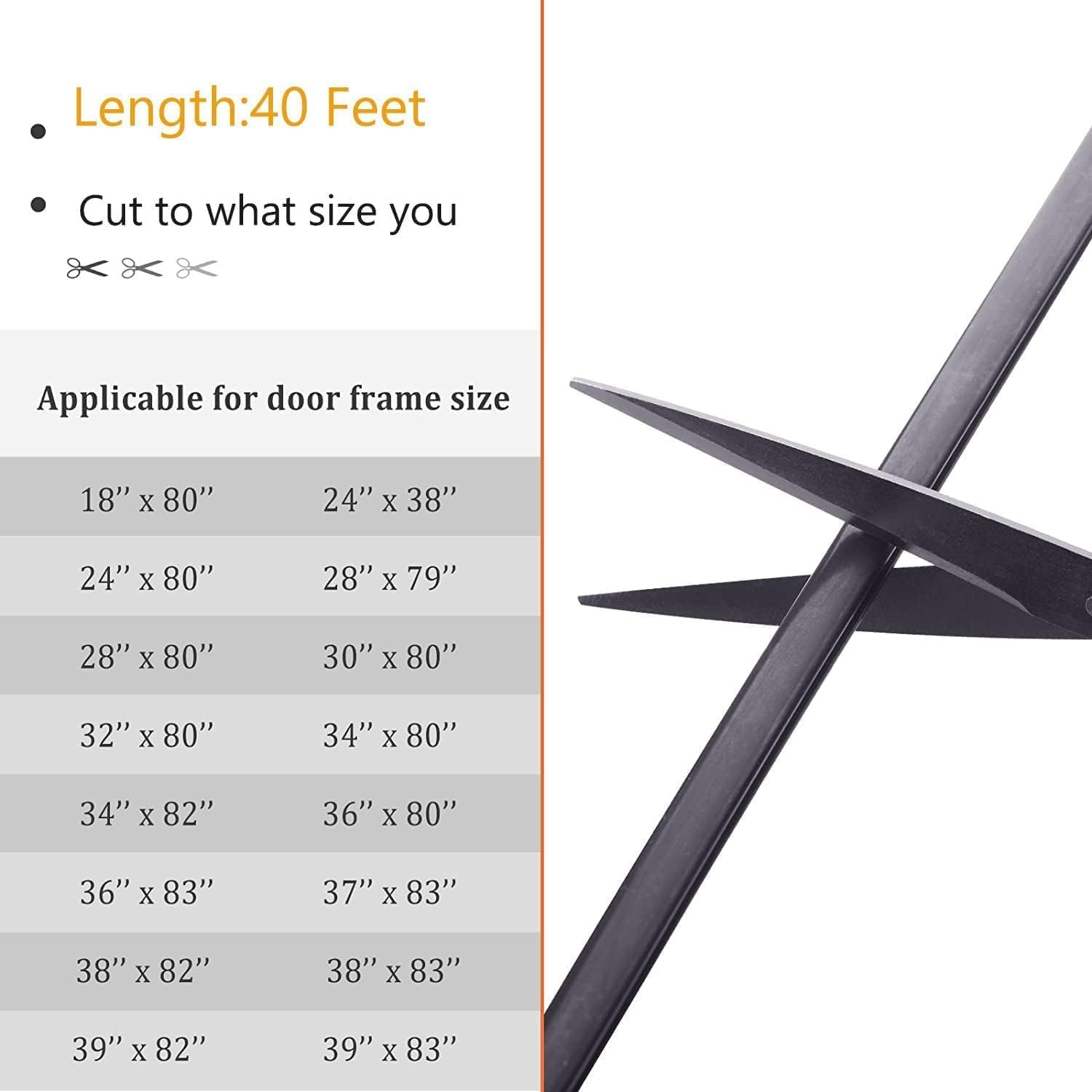 Black Rubber Weather Stripping Door Seal Strip, D Shape Door Rubber Weather Seal Strip, Selfadhesive Door Weatherstripping Soundproofing Door Sealing Strip for Windows (40 Feet, Black) image number 2