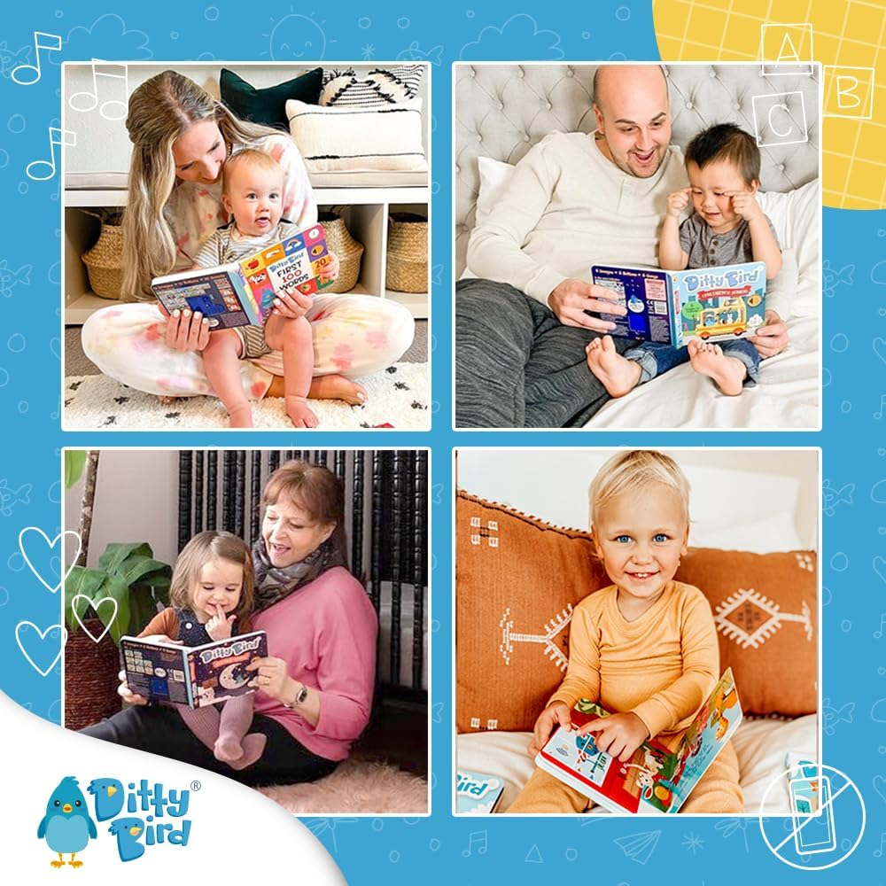 Ditty Bird Musical Books for Toddlers | Fun Instruments & Nursery Rhyme Book | Sing- along Talking Books | Children'S Interactive Toddler Books for 1 Year Old to 3 Year Olds | Sturdy Baby Sound Books