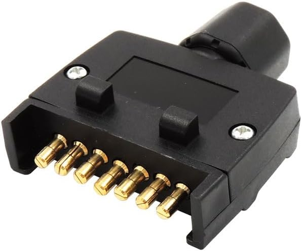 7 Pin Flat Trailer Plug Male & Female Socket Set Caravan Boat Adaptor Connector for Caravan Trailer Truck RV Boat