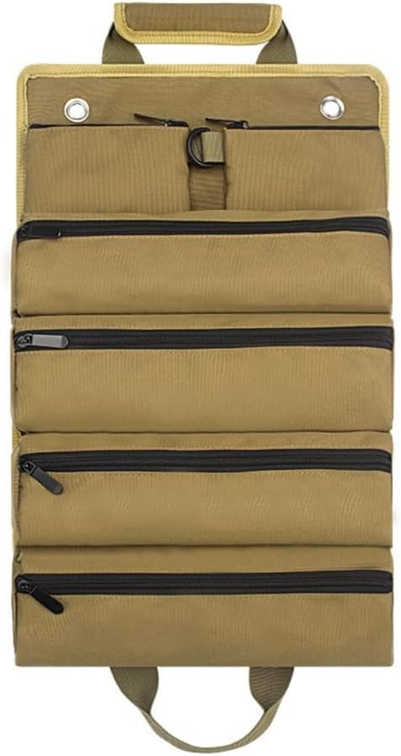 Upgraded Tool Roll up Bag, Heavy Duty Roll up Tool Bag, Roll up Tool Organizer with 2 Detachable Shoulder Strap, Multi-Purpose Tool Roll Pouch for Motorcycle Truck image number 4