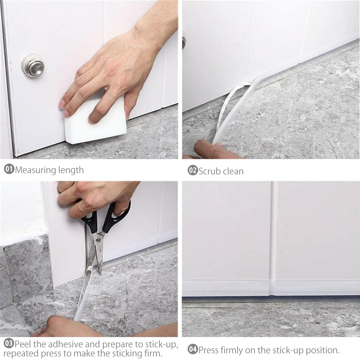 6M/19.6Ft Silicone Door Seal Strip, Weather Stripping Self Adhesive for Door or Window, Slim Insect Proof Door Strip Bottom Gap Sealing, Transparent 19.6 Feet Long - Width 35Mm image number 4