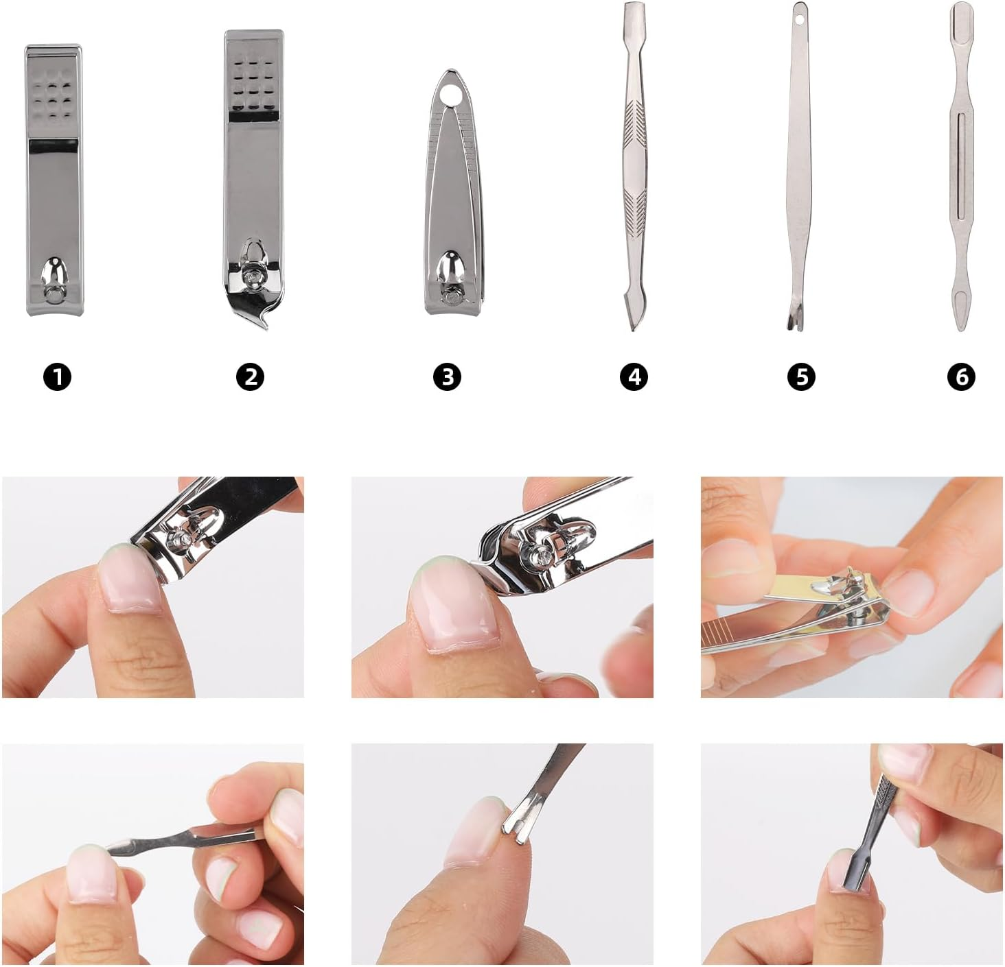 Manicure and Pedicure Kits, 19 Pieces Stainless Steel Nail Clippers Professional Manicure Set Nail Care Tools with Travel Case image number 2