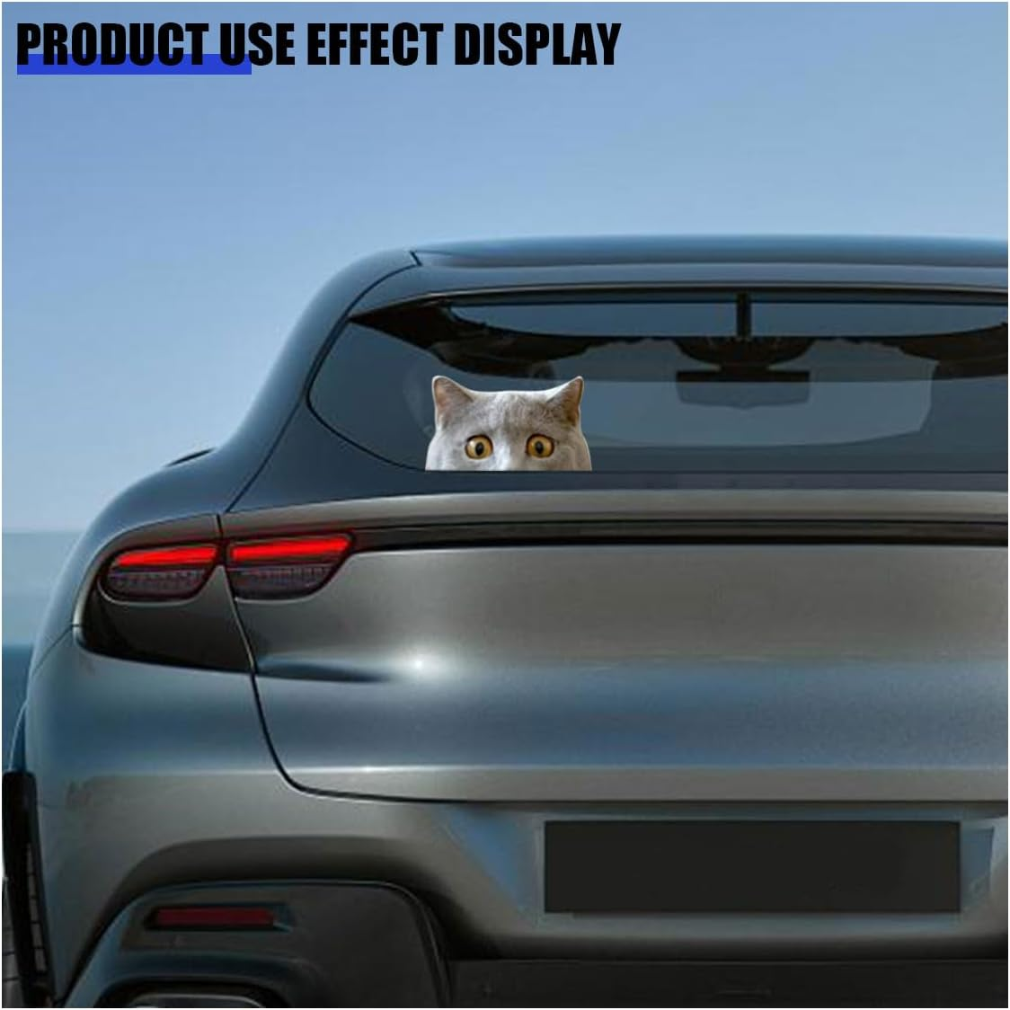 Cute Peeking Sneaky Cat Sticker Waterproof Indoor Outdoor Vinyl Decal, 5Inch Curious Peeking Kitty Cat Sticker for Car Window Bumper Laptop Motorcycle, and Any Other Smooth Surface (A) image number 5