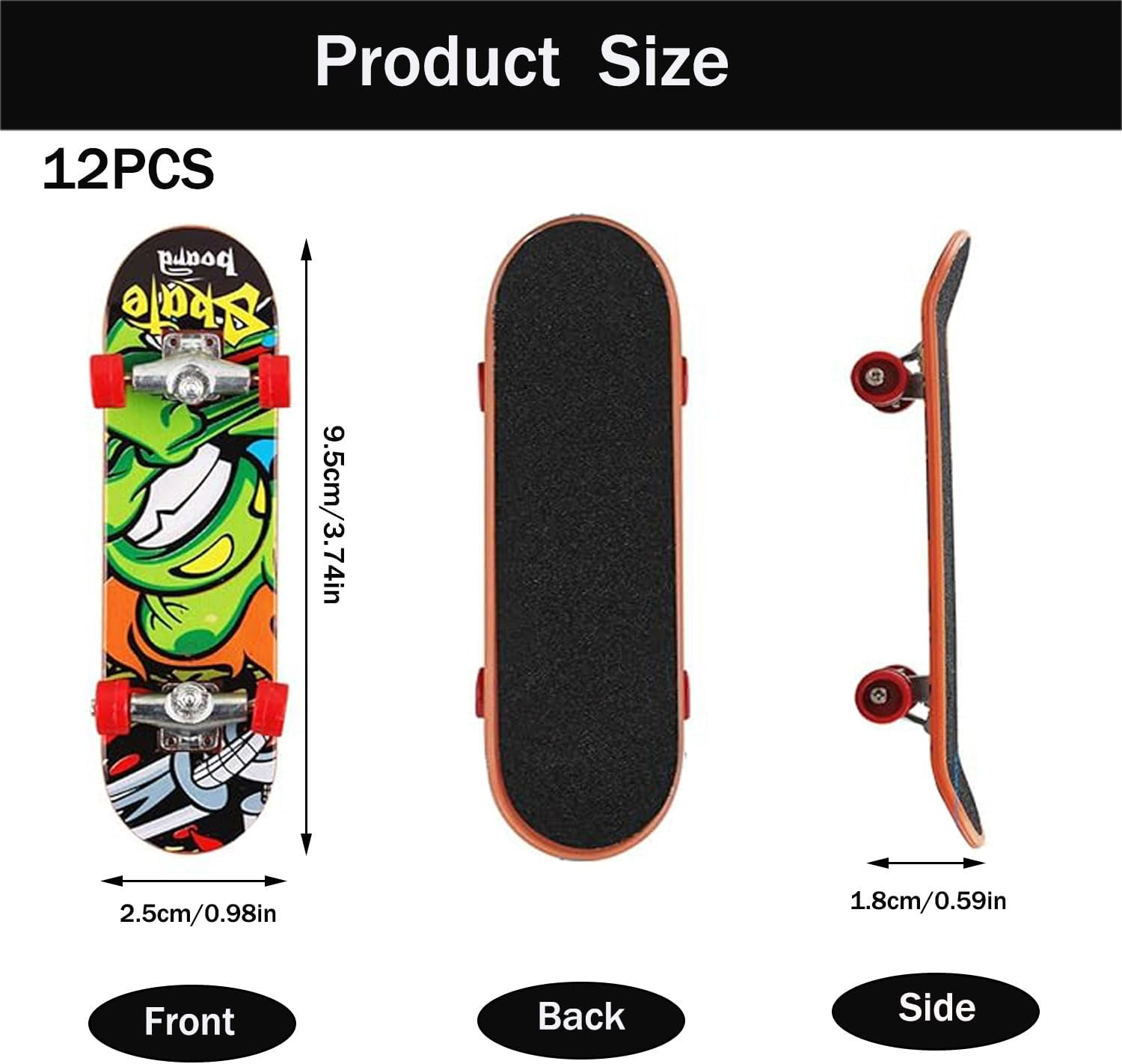12Pcs Creative Finger Skateboards Set, Fun Fingertips Movement Starter Kit, Mini Finger Skateboarding Sports, Collection of Fingerboards for Skating Enthusiasts, Birthday Party Novelty Gift image number 4