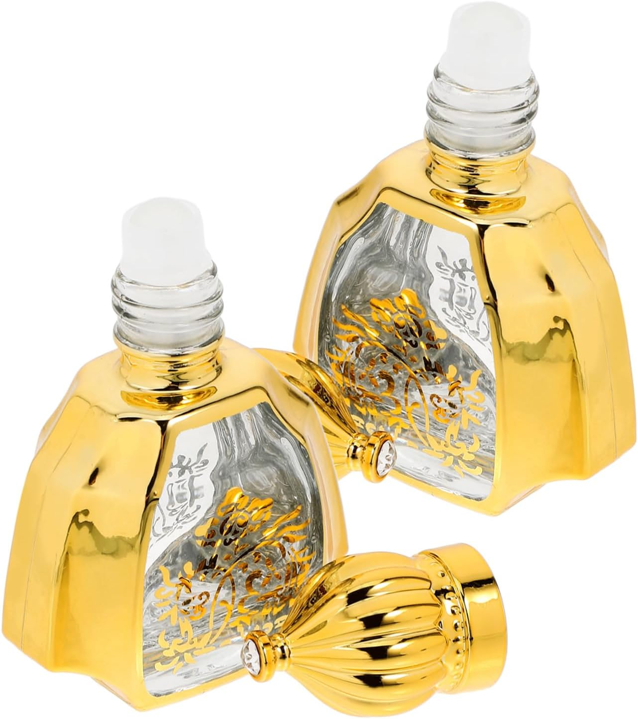 Luxshiny 2Pcs Perfume Glass Bottles Roll Essential Oil Bottles Refillable Perfume Portable Leakproof image number 5
