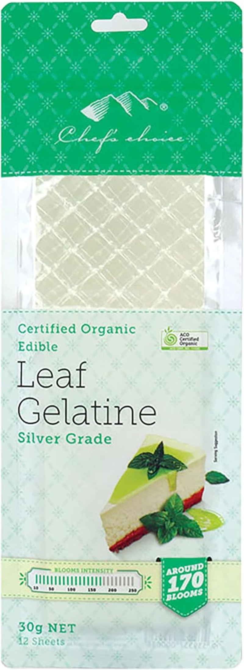 Chef'S Choice Gelatine Leaf Sheets Organic 30G (12 Sheets) image number 1