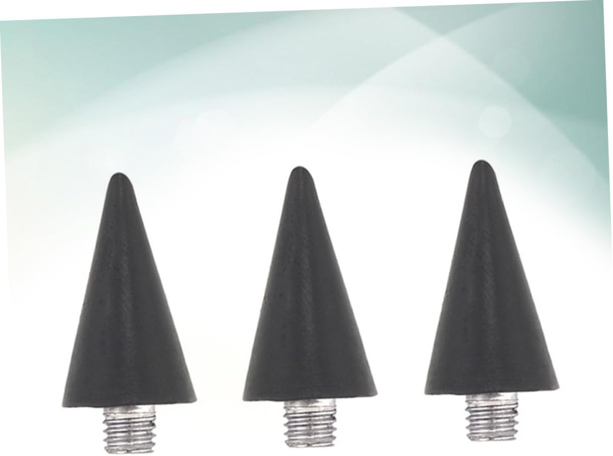 3Pcs Black Acrylic Dotting Pen Tips Nail Art Dotting Tools Replacement Heads for Manicure Rhinestones Picker Wax Head DIY Nail Care Accessories image number 1