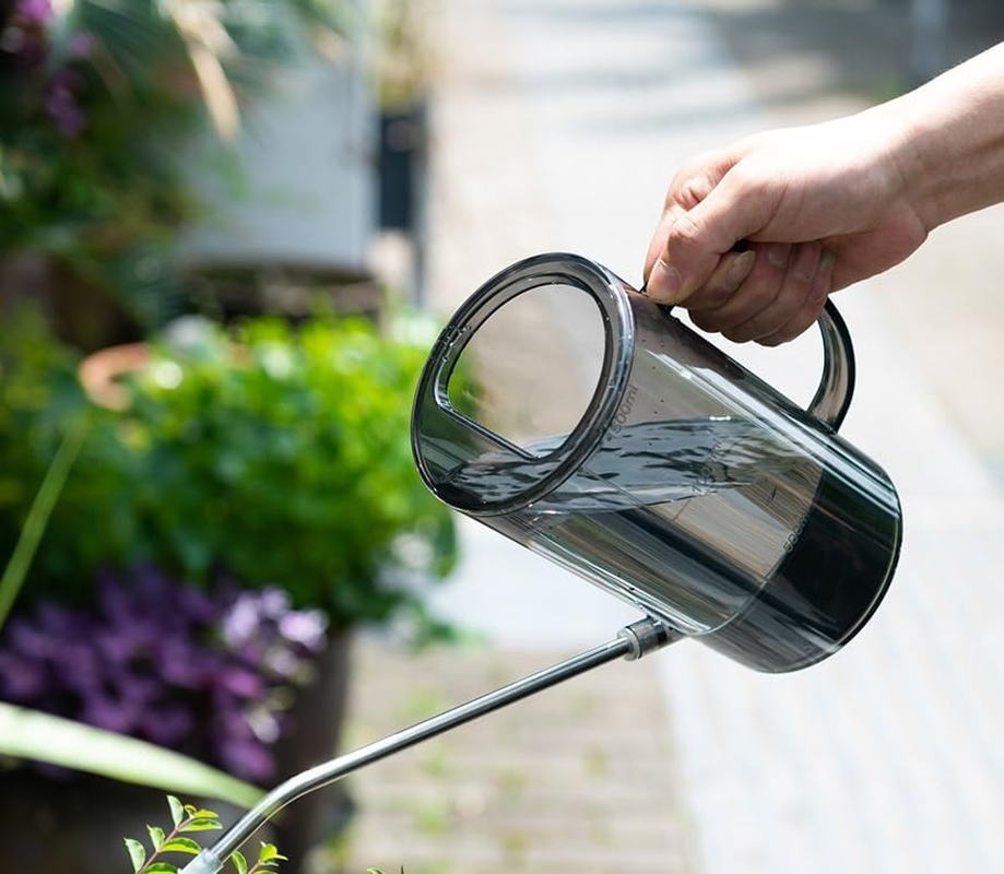 Small Watering Can Indoor Plants with Long Spout (Grey, 1 Liter) image number 5