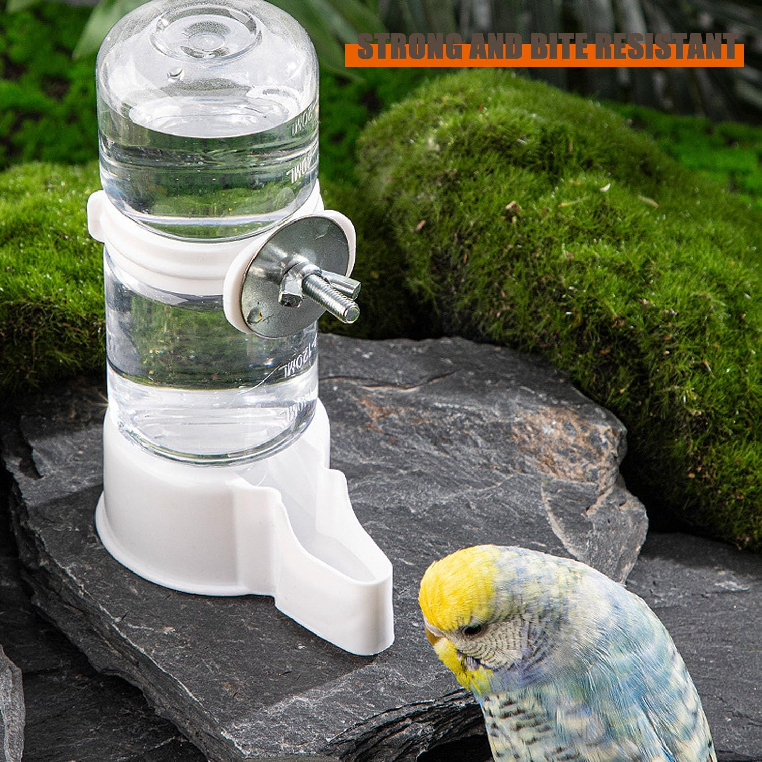 Automatic Bird Water Dispenser, Feeder, Parrot Feeder, Bird Cage Suspended Automatic Bird Feeder Water Bottle with Secure Cage Mount, Rabbit Watering System (Green) image number 2