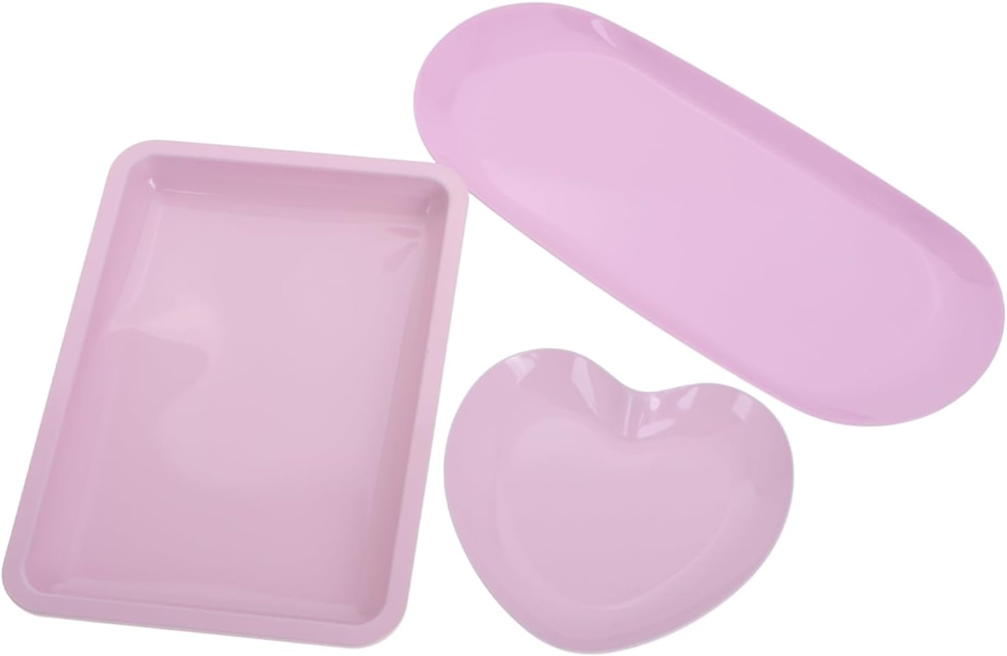 CANIGHT Nail Art Tool Storage Tray Set Decorative Jewelry Trays Heart Shape Food Serving Platter Stainless Steel for Party Kitchen Organization image number 1