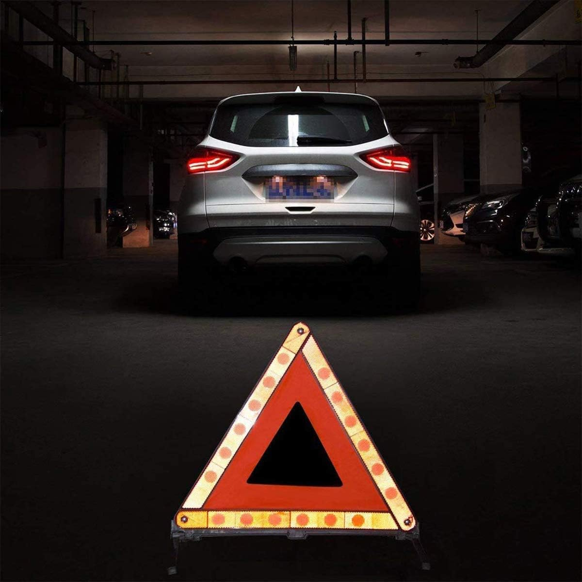 Warning Triangle Kit Foldable Safety Triangle Kit Car Emergency Roadside Kit with Warning Triangle and Reflective Safety Vest image number 1