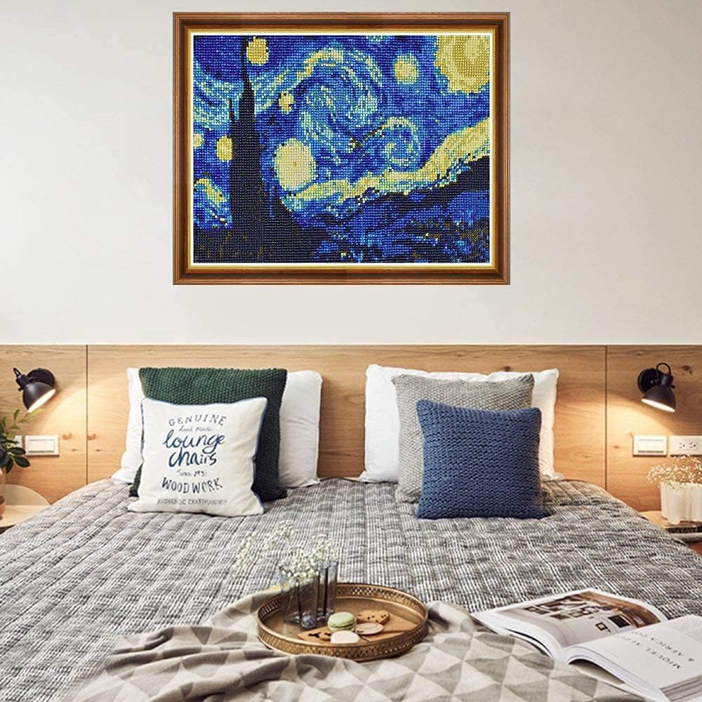 5D Diamond Painting Full Drill - 50Cm X 41Cm Paint by Number Kits Starry Night Diamond Painting Kits for Home Wall Decor image number 3