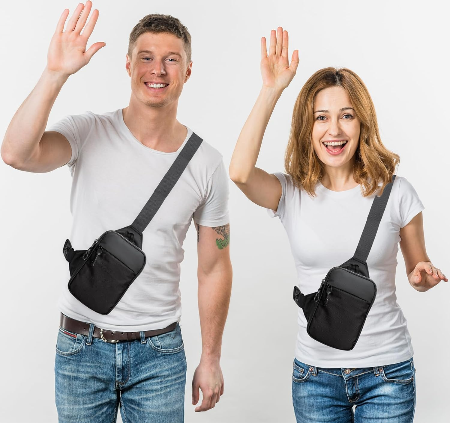 Mini Sling Bag for Men and Women, Small Crossbody Bag Trendy, Casual Waterproof Phone Chest Bag for Travel, Black, Small, Sling Backpacks, Black, S image number 2